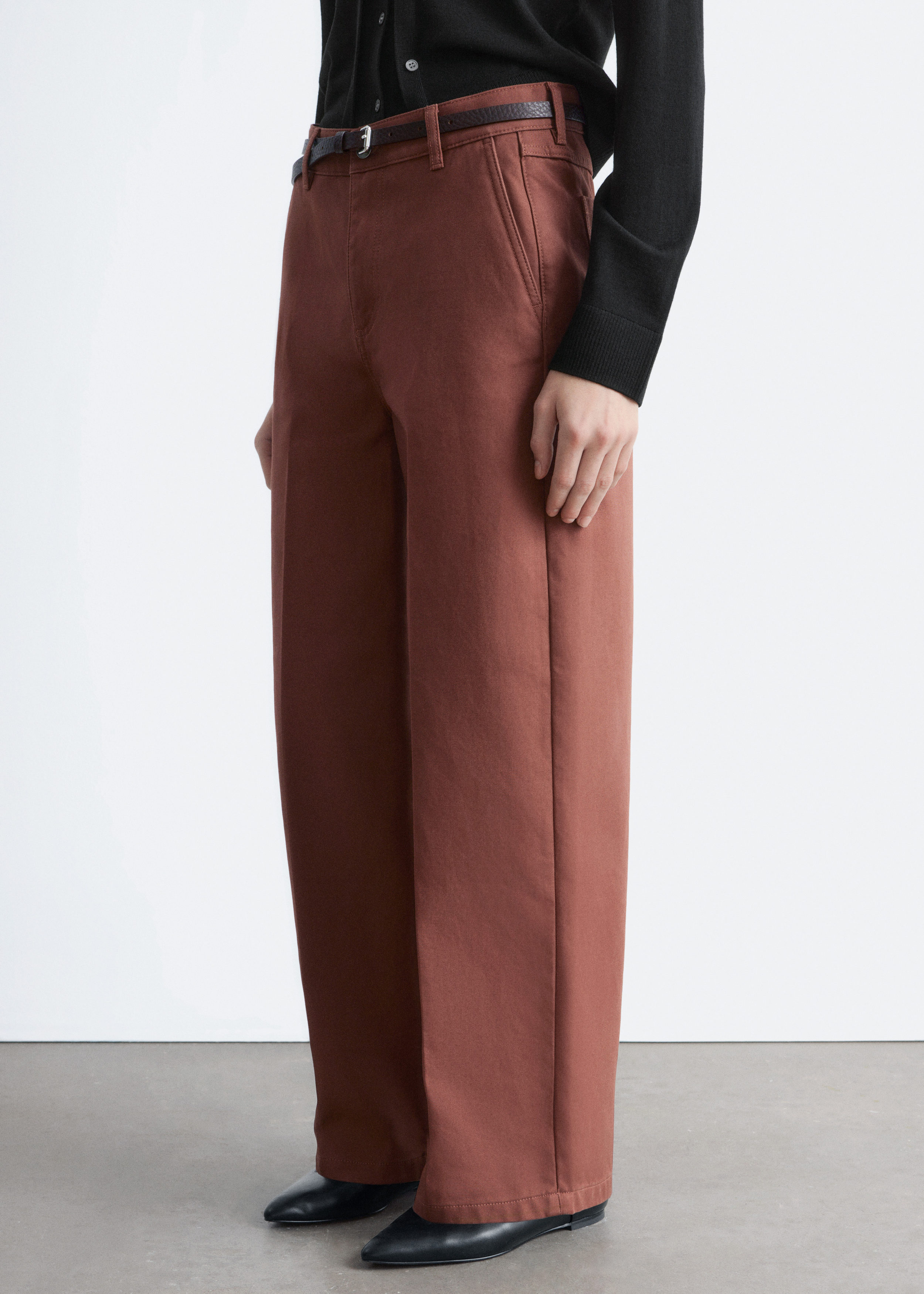 & Other Stories RELAXED WIDE-LEG COTTON TROUSERS