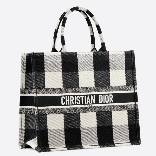 D Book Tote Bag  Checkered Canvas - Top Club