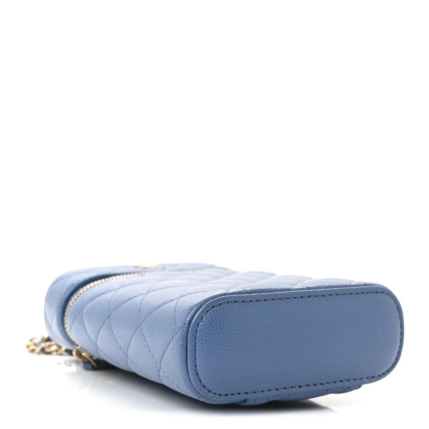 Caviar Quilted Phone Holder With Chain Blue - Top Club