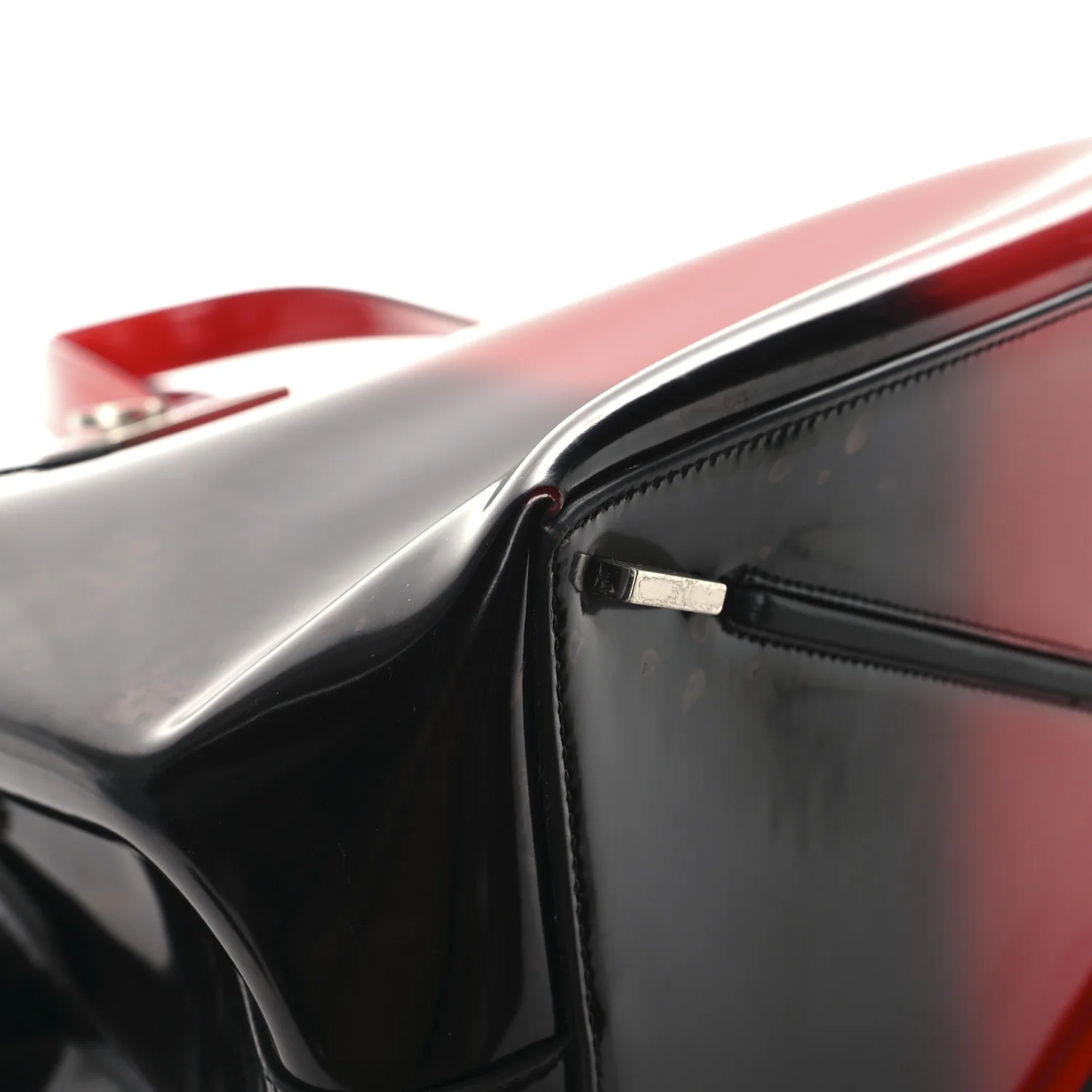 Smooth Airbrushed Calfskin XL Gancini Buckles Tote Bag Flame Red Black - Top Club