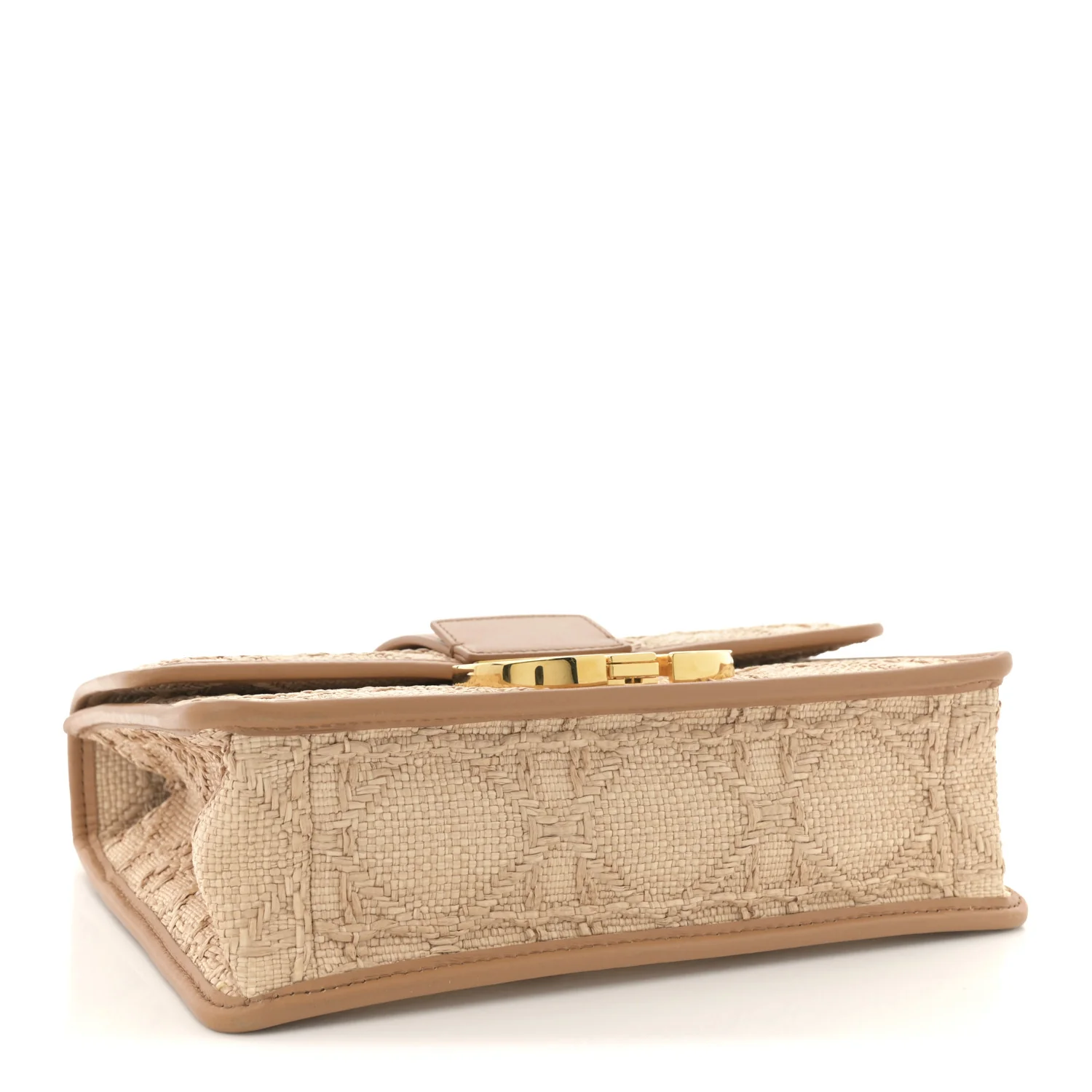 Raffia Calfskin 30 Montaigne Flap Bag Beige - Top Club