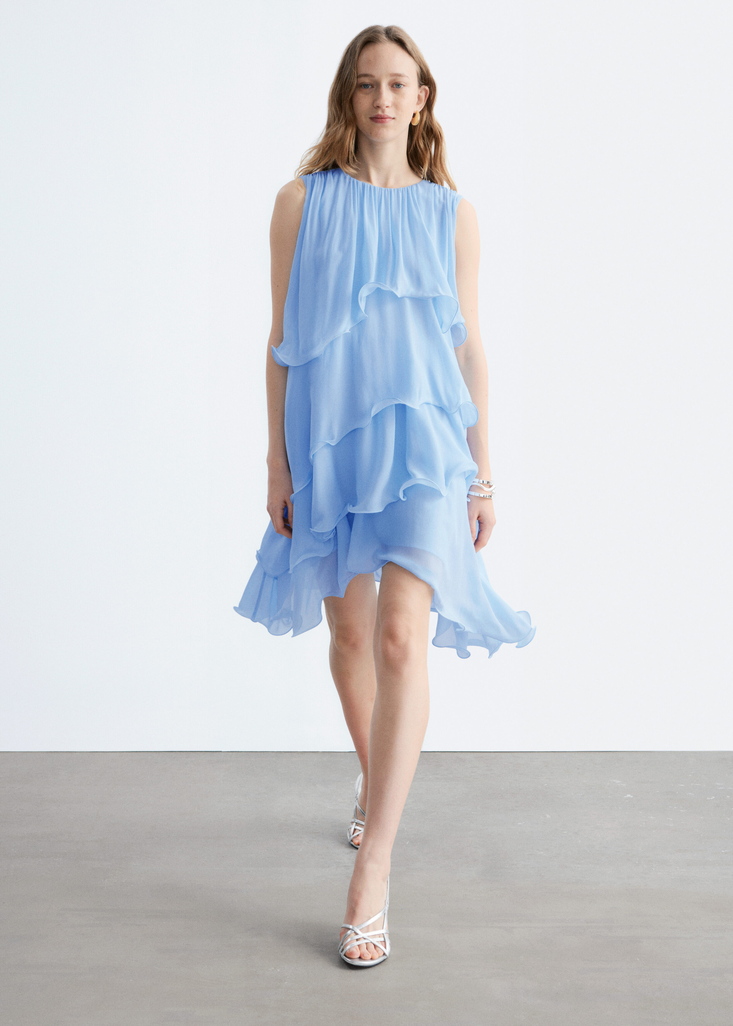 & Other Stories SLEEVELESS FRILL MINI DRESS