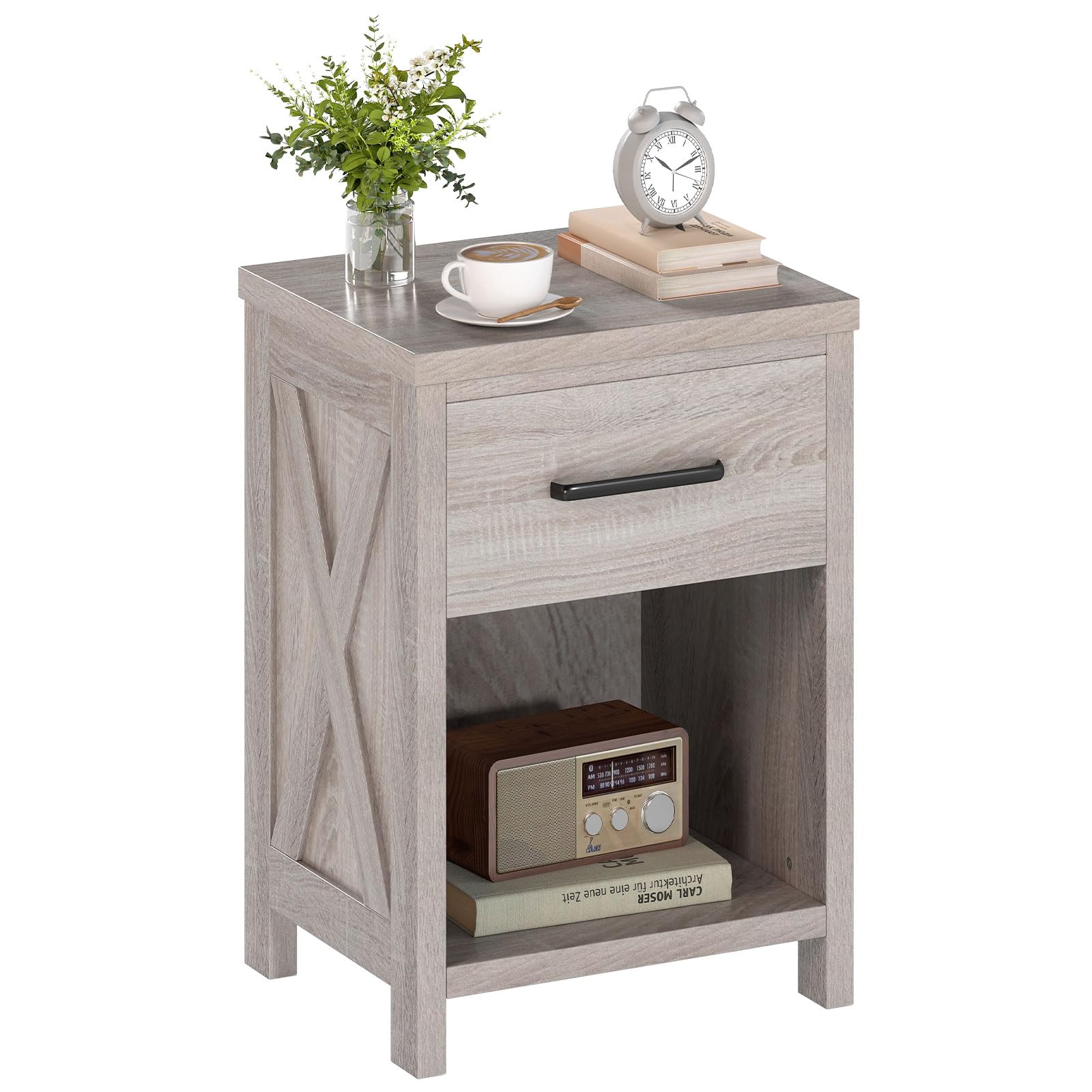 BEFOUNDLOVELY Farmhouse Nightstand with Drawer