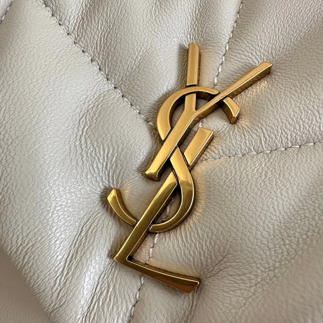 YSL  Loulou Puffer Toy Bag In Quilted Lambskin White Size 23x15.5x8.5 - Top Club