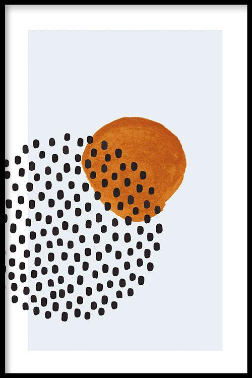 Walljar poster ingelijst - Circle Dots Poster ingelijst - 70 x 100 cm