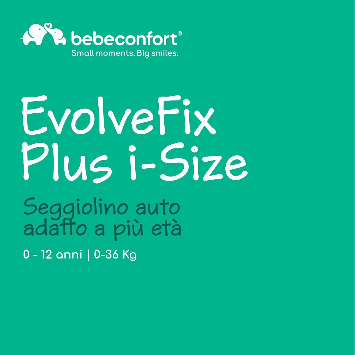 Bebeconfort EvolveFix Plus i-Size 360 Girevole, Seggiolino Auto 0-36 kg Isofix, 0-12 Anni, 40-150 cm, Seggiolino auto Reclinabile 4 Posizioni, Regolabile in Altezza, Tessuti Traspiranti, Tinted Black