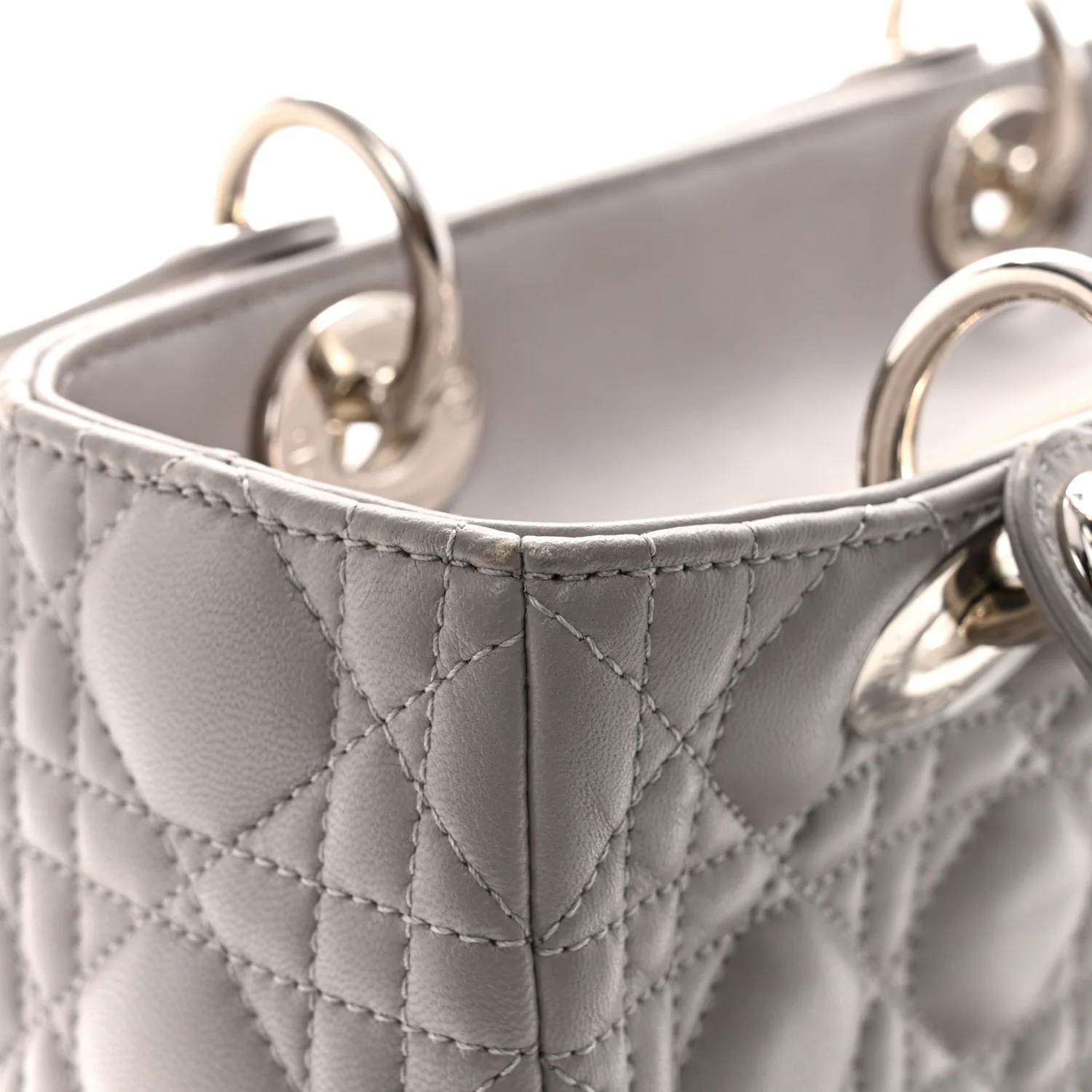 Lambskin Cannage Medium Lady Dior Grey - Top Club