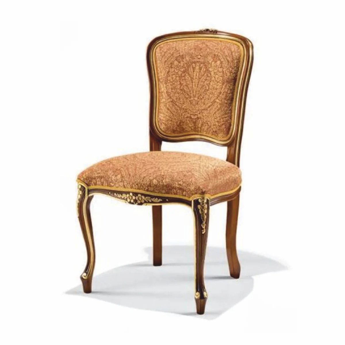 Luxury Baroque Dining Room Chair Brown / Gold H. 98 cm - Baroque Furniture - Made in Italy