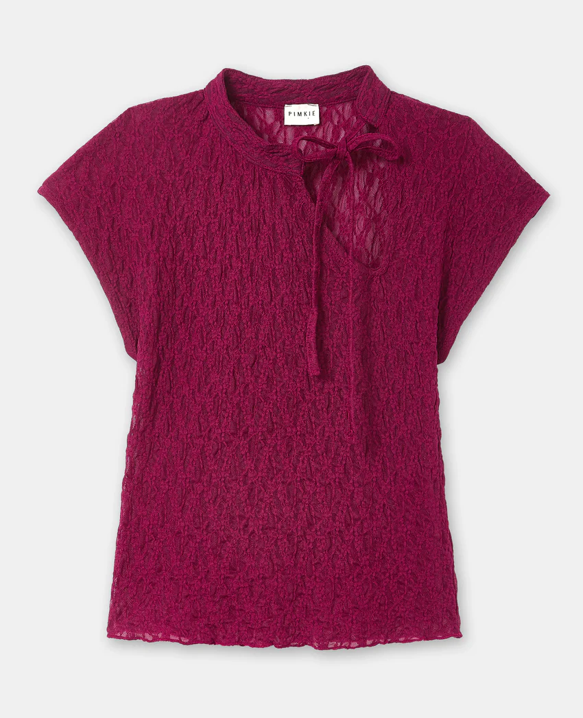 Pimkie Top dentelle avec col mao et nouette