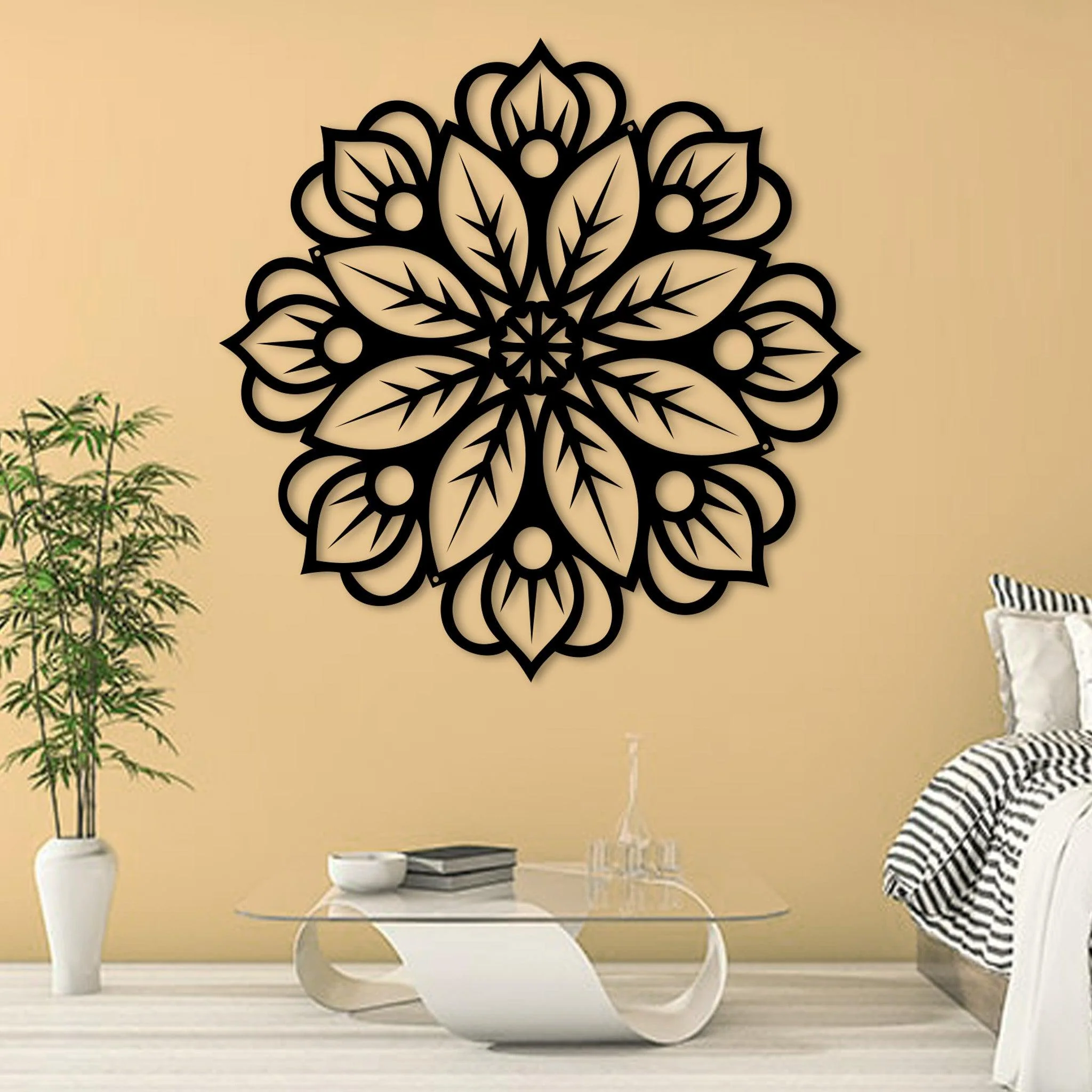 Metal Floral Mandala Wall Decor - Alvarez Pro Painting LLC
