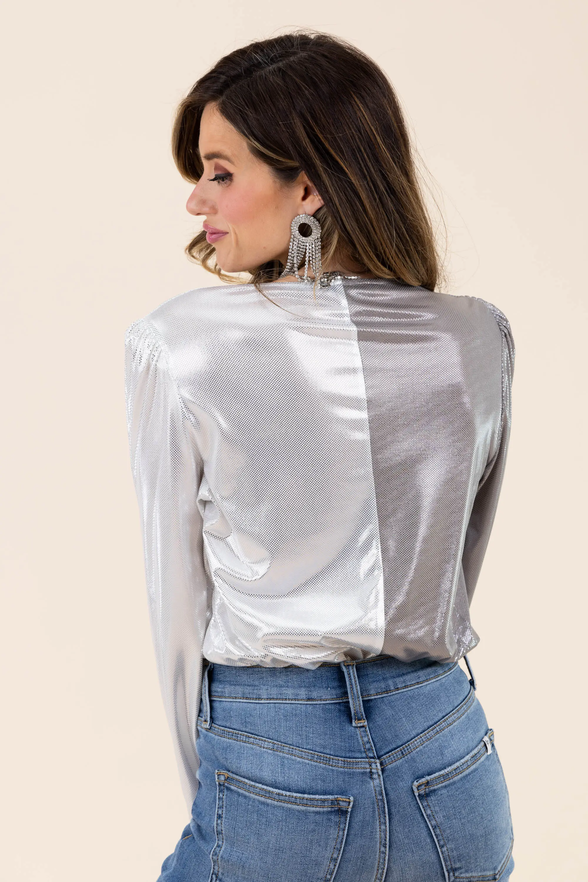 Mind Shimmer Color Block Bodysuit - ALJEGJ