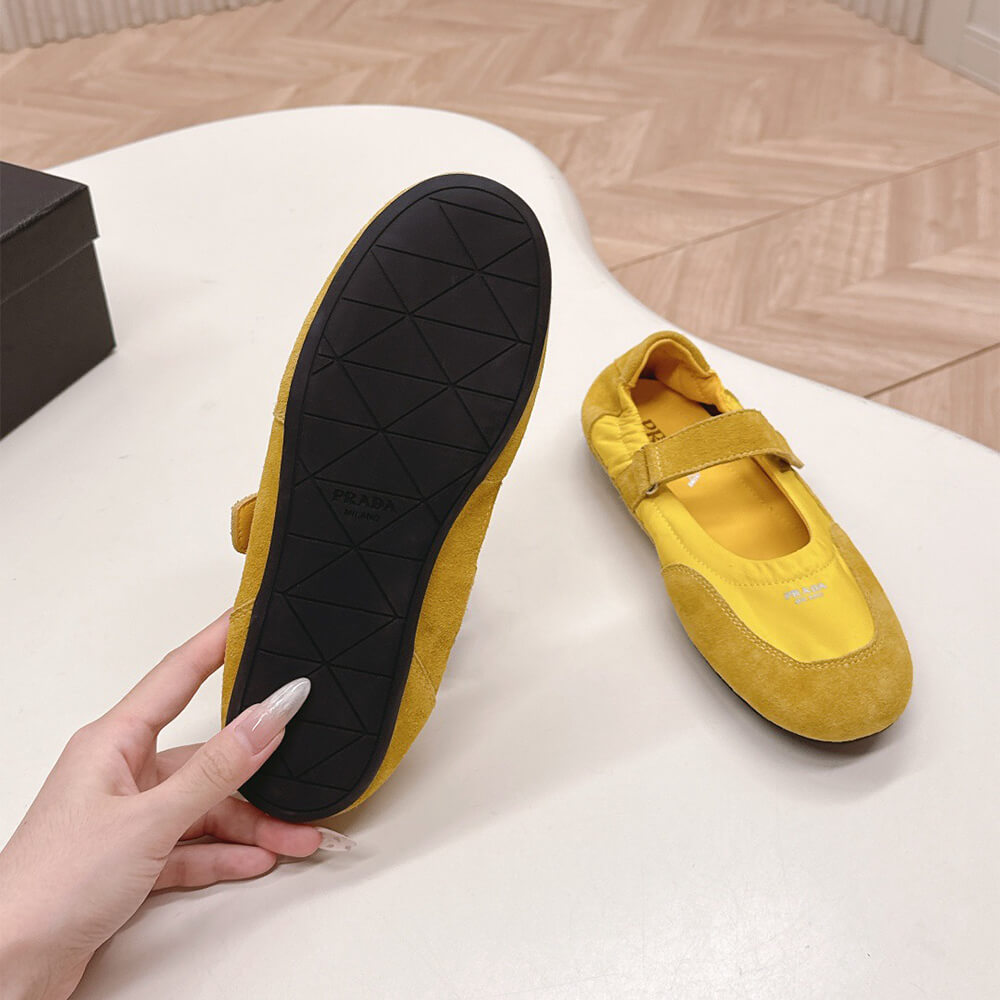 PRADA Re-Nylon and suede ballet flats - Top Club