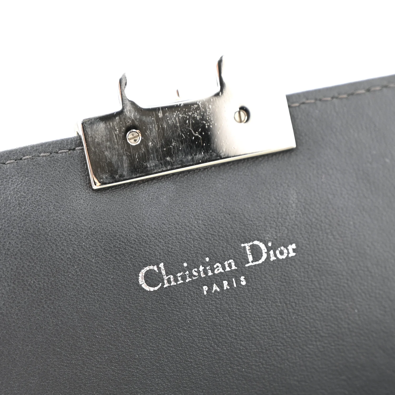 Metallic Lizard Miss Dior Promenade Pouch Gunmetal - Top Club