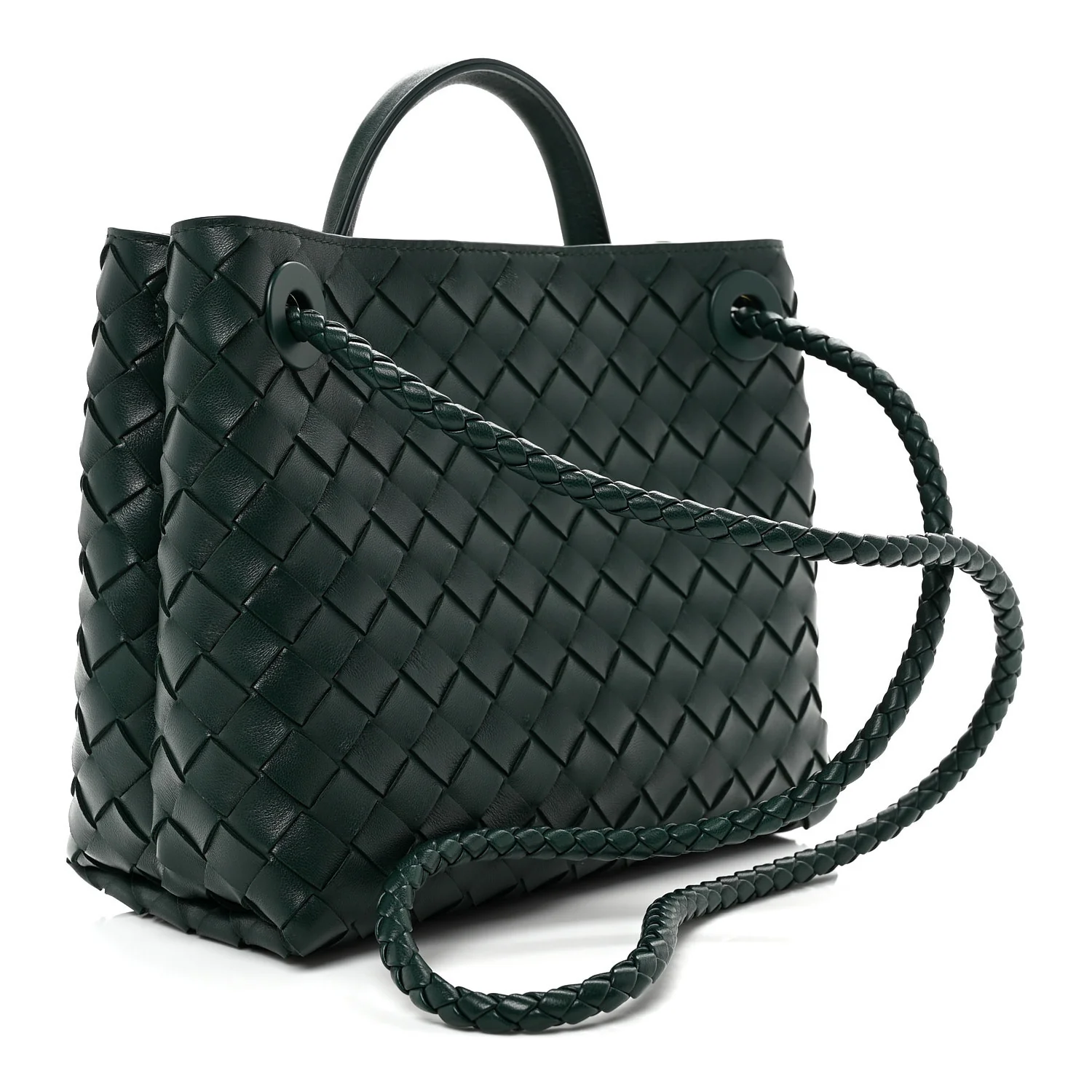Nappa Intrecciato Small Andiamo Shoulder Bag Emerald Green - Top Club