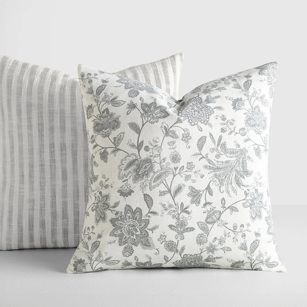2-Pack Yarn-Dyed Bengal Stripe / Jacobean Décor Throw Pillows (Sale)