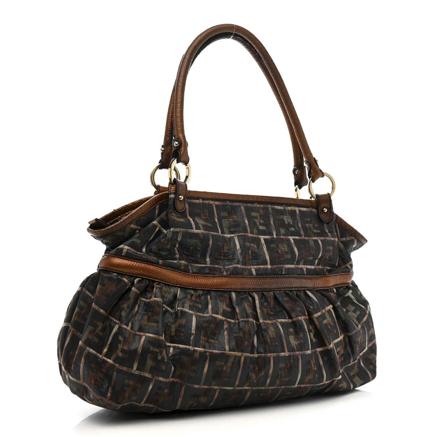 Zucca Calfskin Crocodile Embossed Large Chef Shopper Tote Tobacco - Top Club