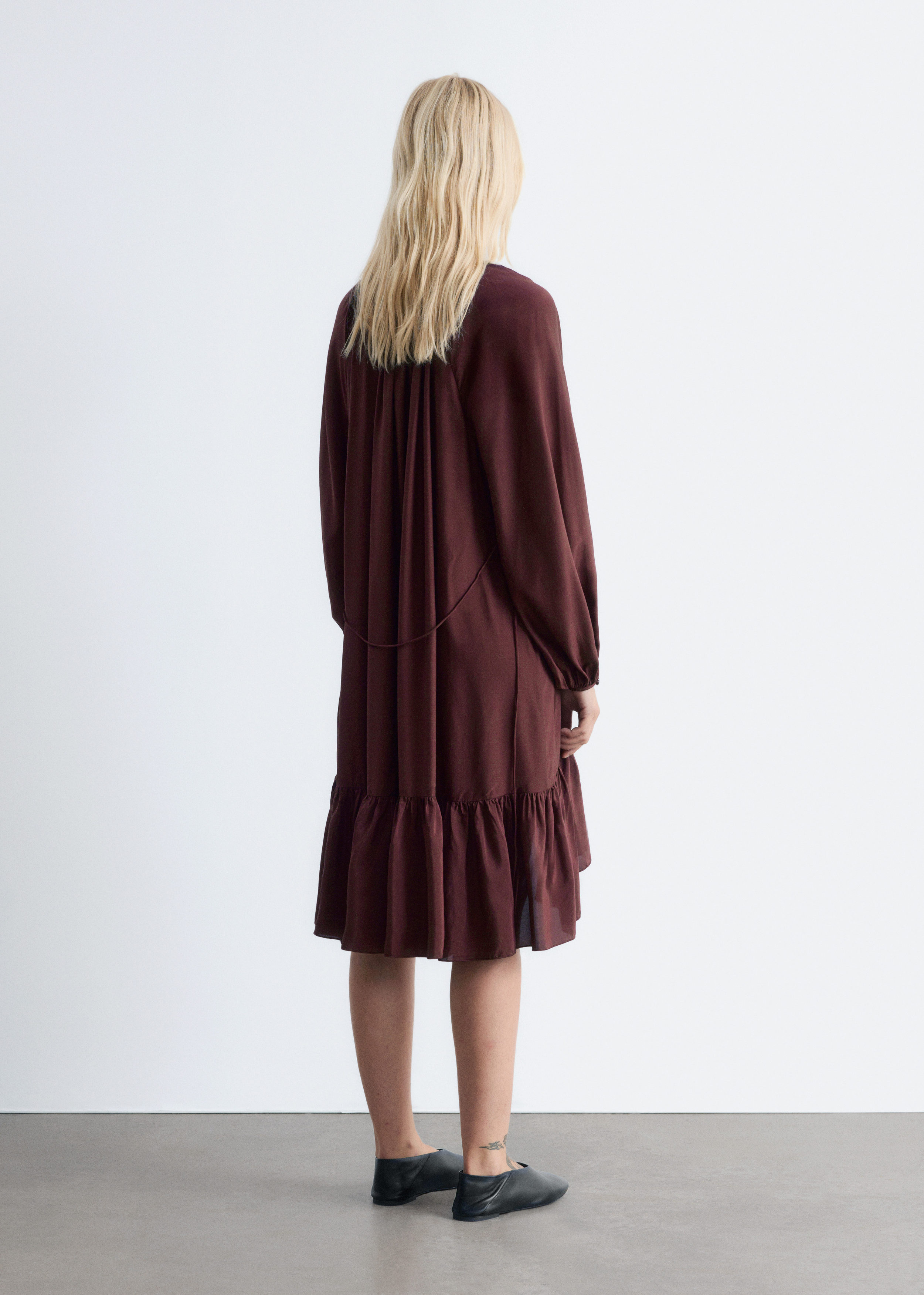 & Other Stories FLOUNCED BALLOON-SLEEVE MINI DRESS