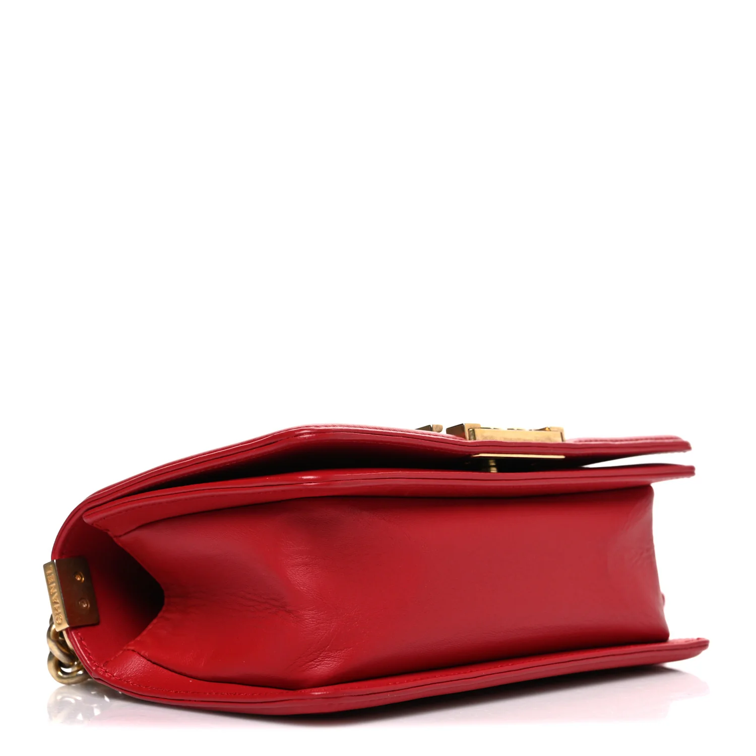 Lambskin Quilted Small Boy Flap Red - Top Club