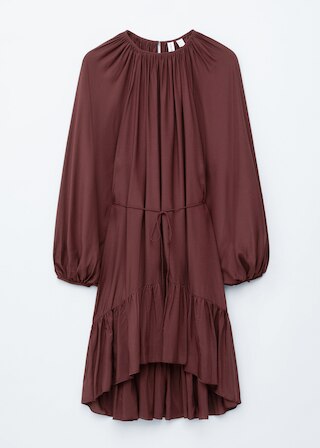 & Other Stories FLOUNCED BALLOON-SLEEVE MINI DRESS