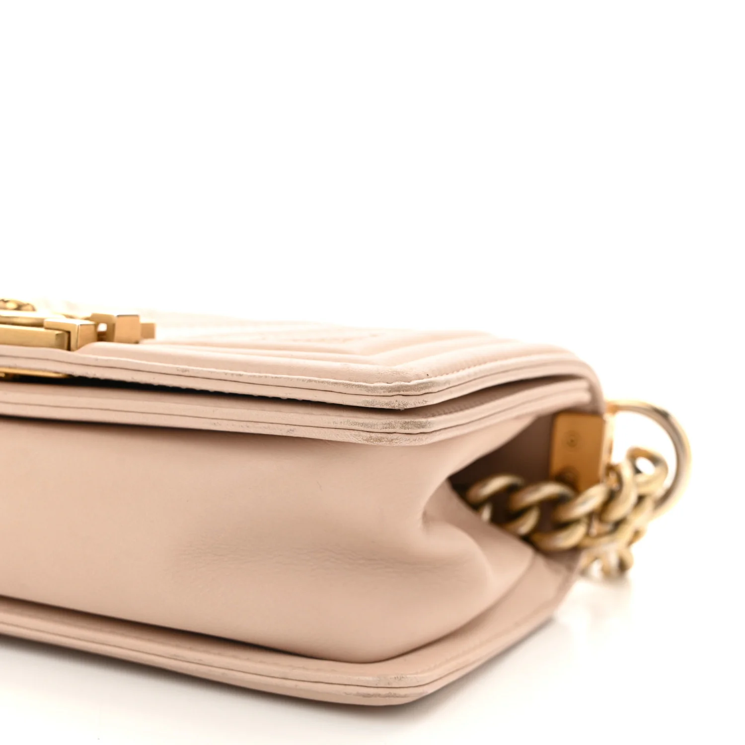 Caviar Suede Calfskin Chevron Quilted Small Boy Flap Light Pink - Top Club