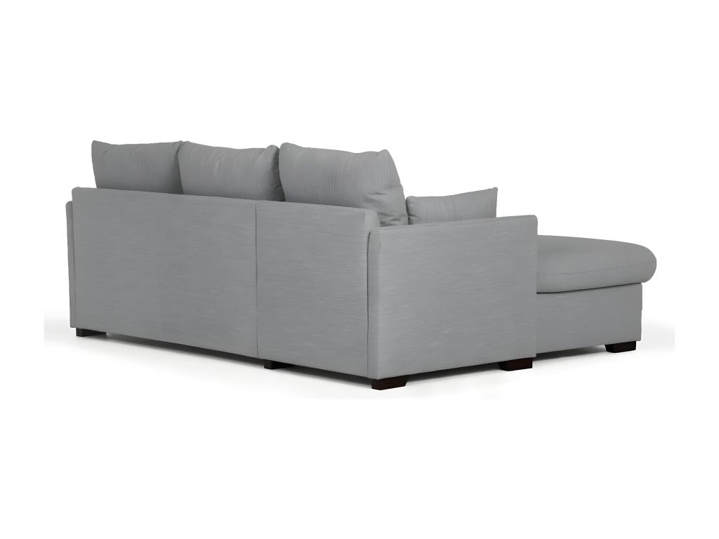 Sofá chaise longue 3 plazas reversible poliéster gris