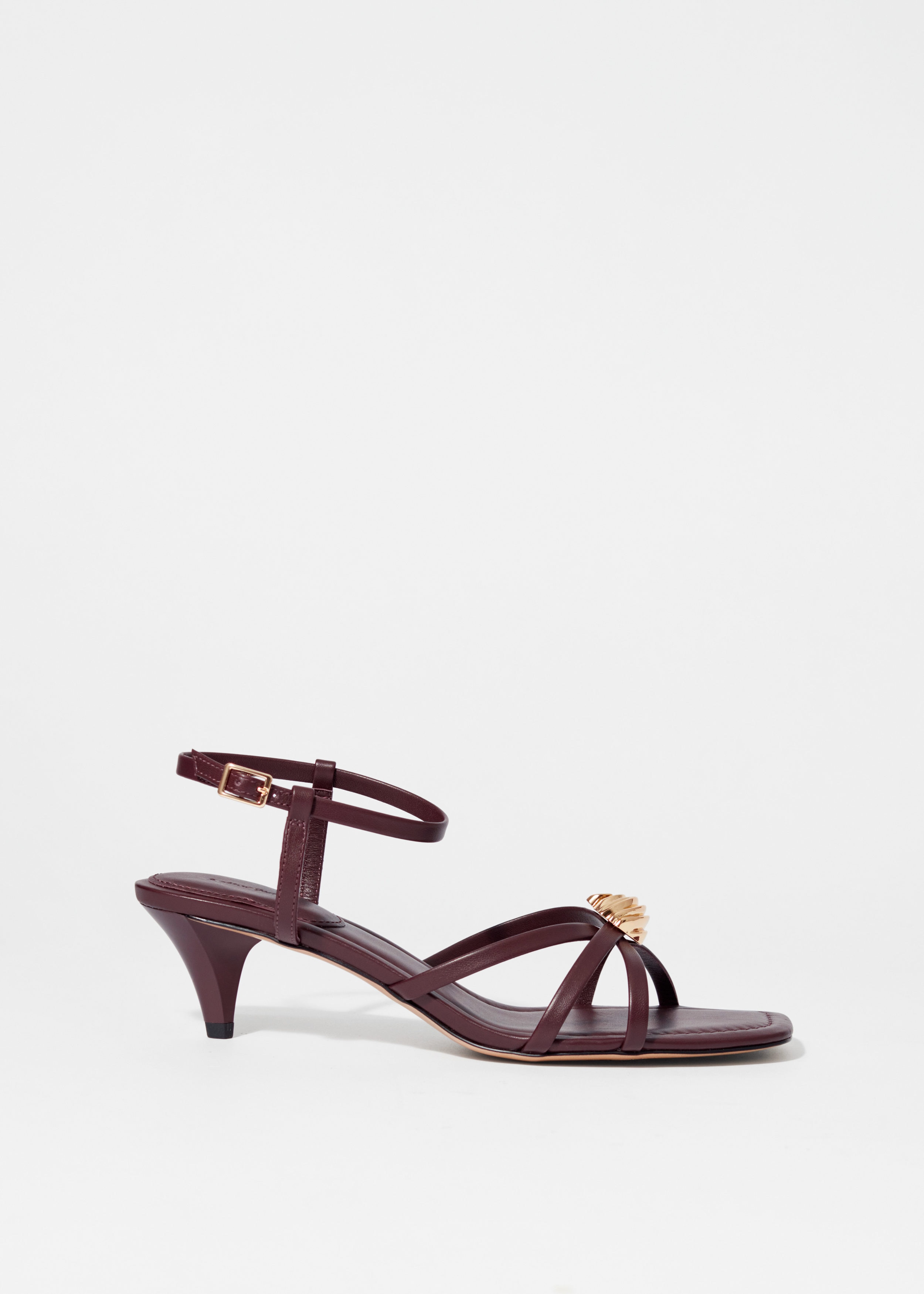 & Other Stories EMBELLISHED HEELED LEATHER SANDALS