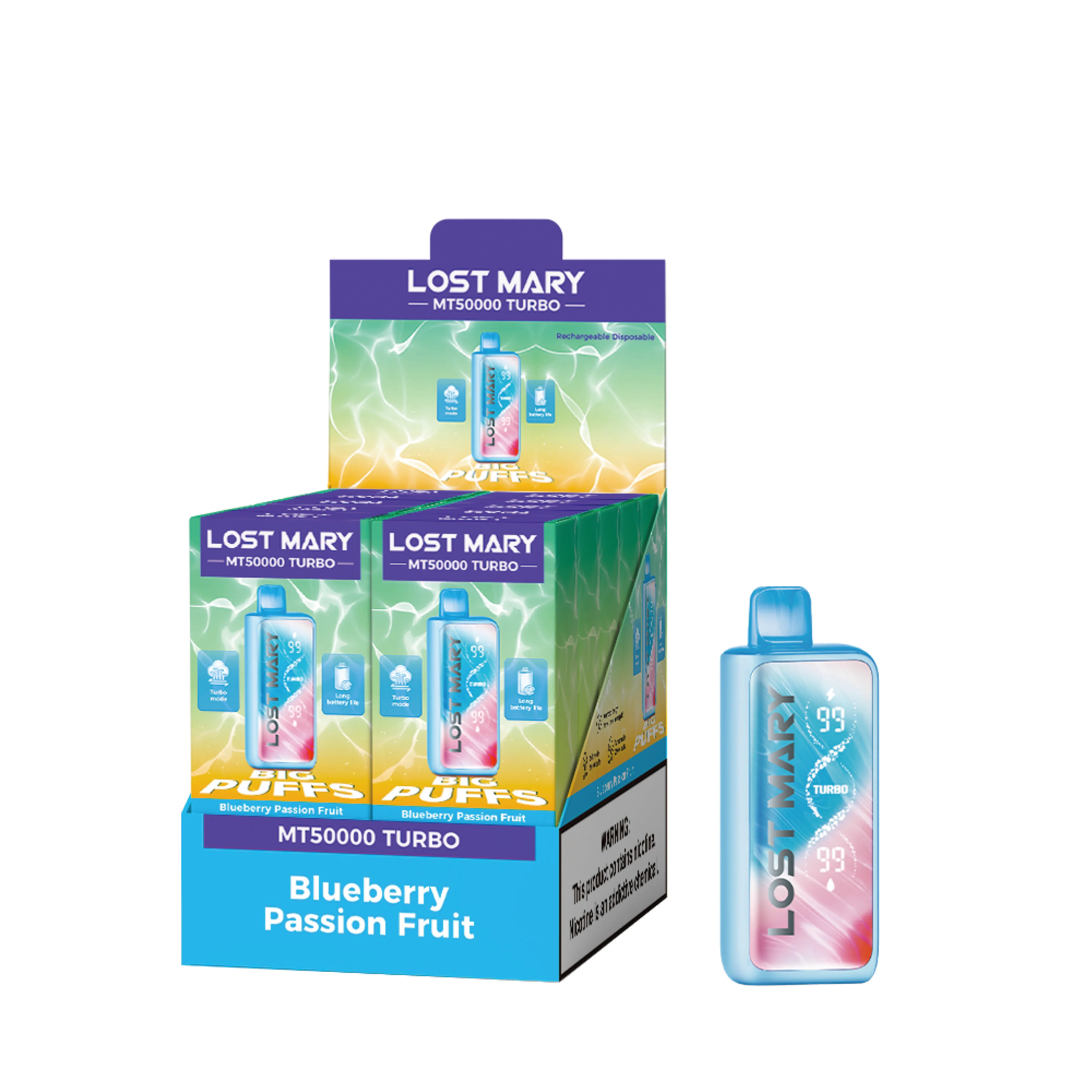 LOST MARY MT50K Turbo vape descartável recarregável (todos os sabores)