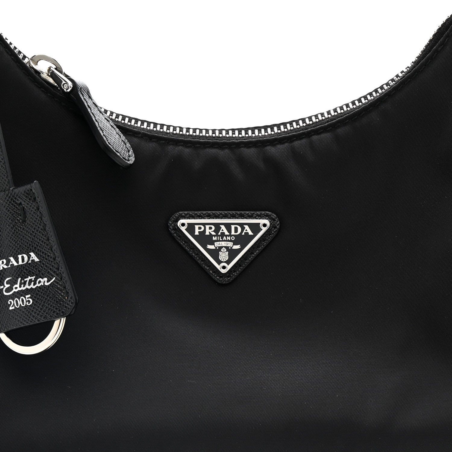Tessuto Nylon Saffiano Mini Re-Edition 2005 Bag Black - Top Club