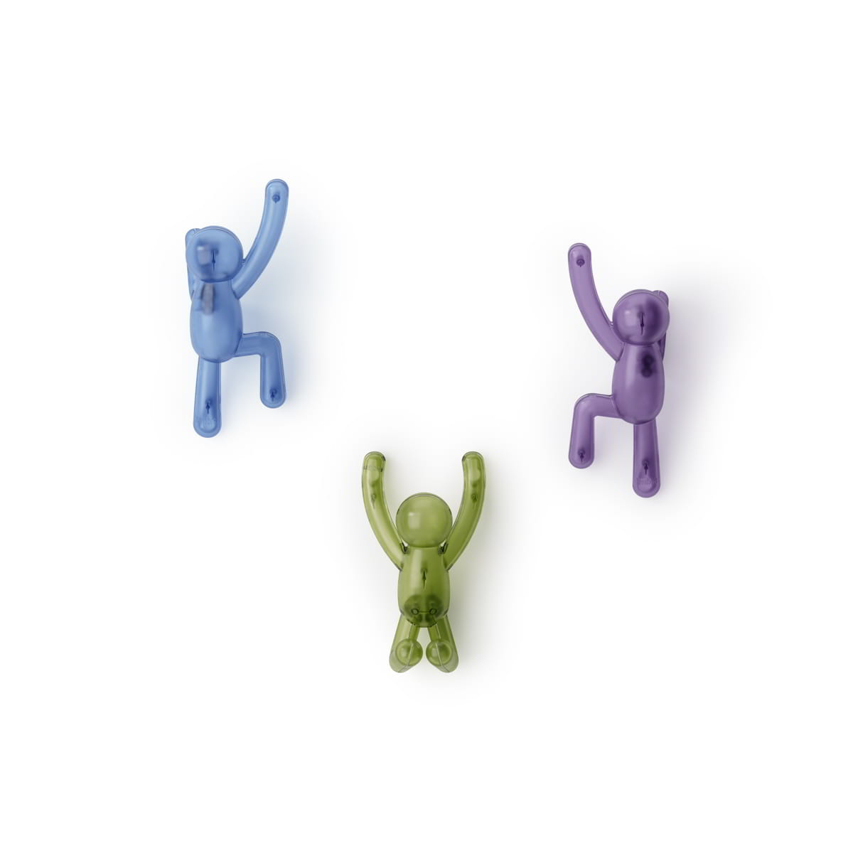 Ophanghaak Buddy blauw, groen, paars - set van 3