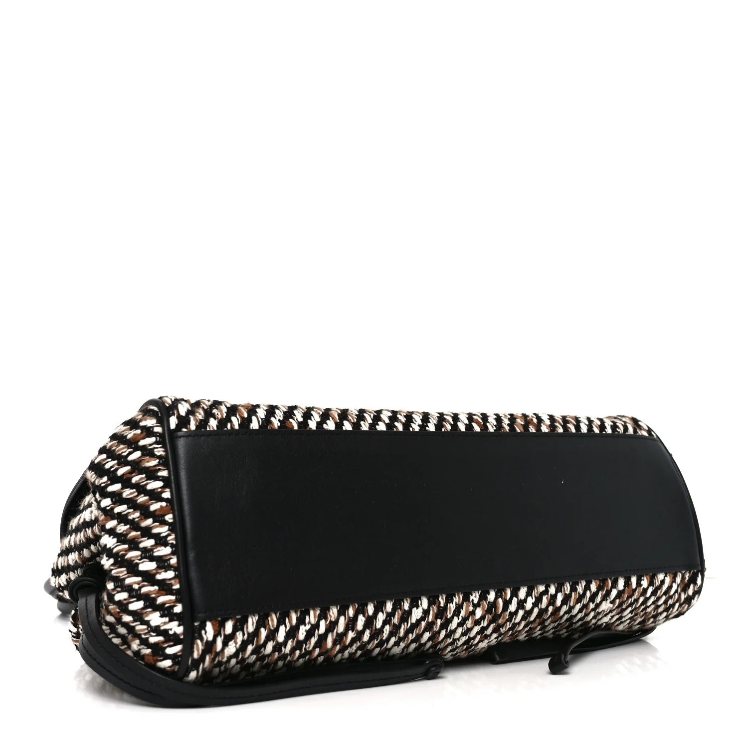 Tweed Calfskin Urban Essentials Small Shopping Bag Black Multicolor - Top Club