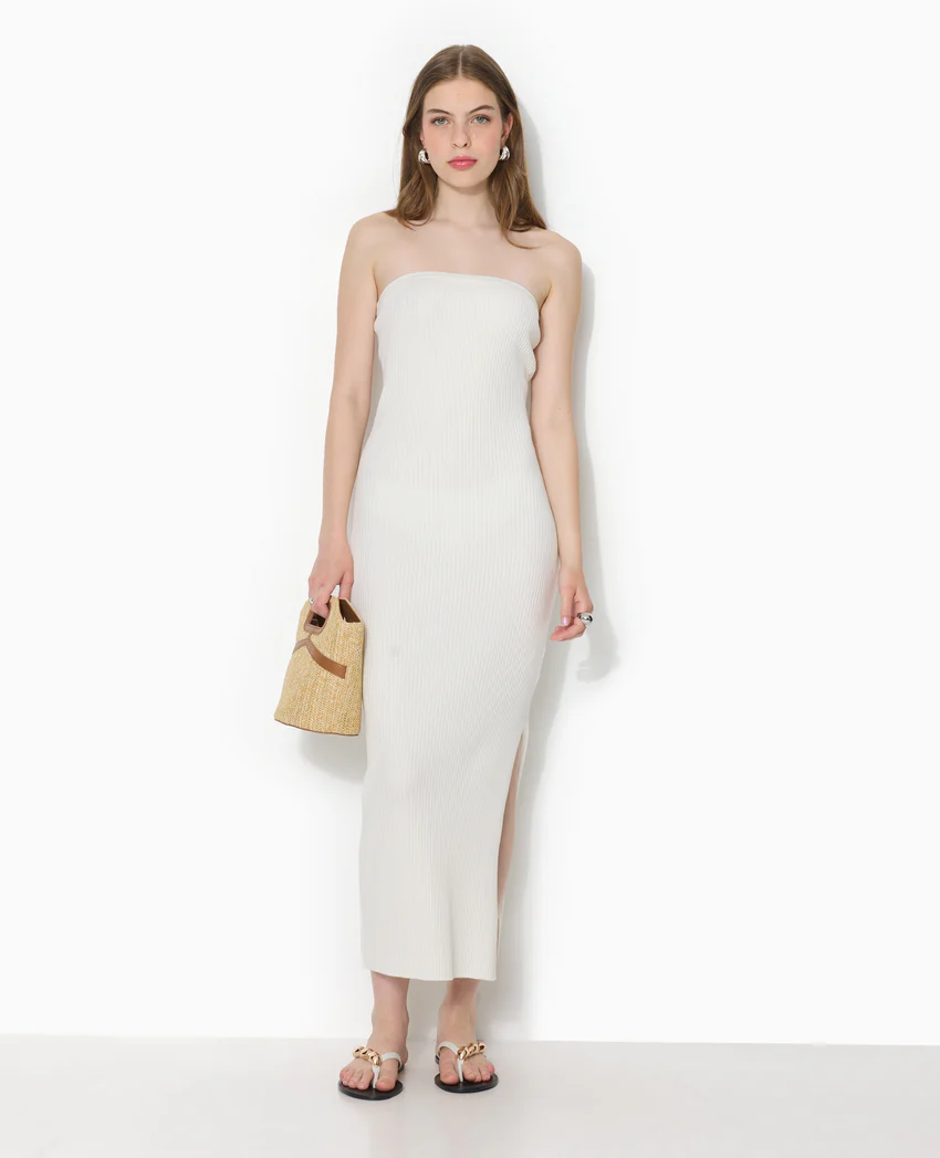 Pimkie Robe longue bustier en maille côtelée