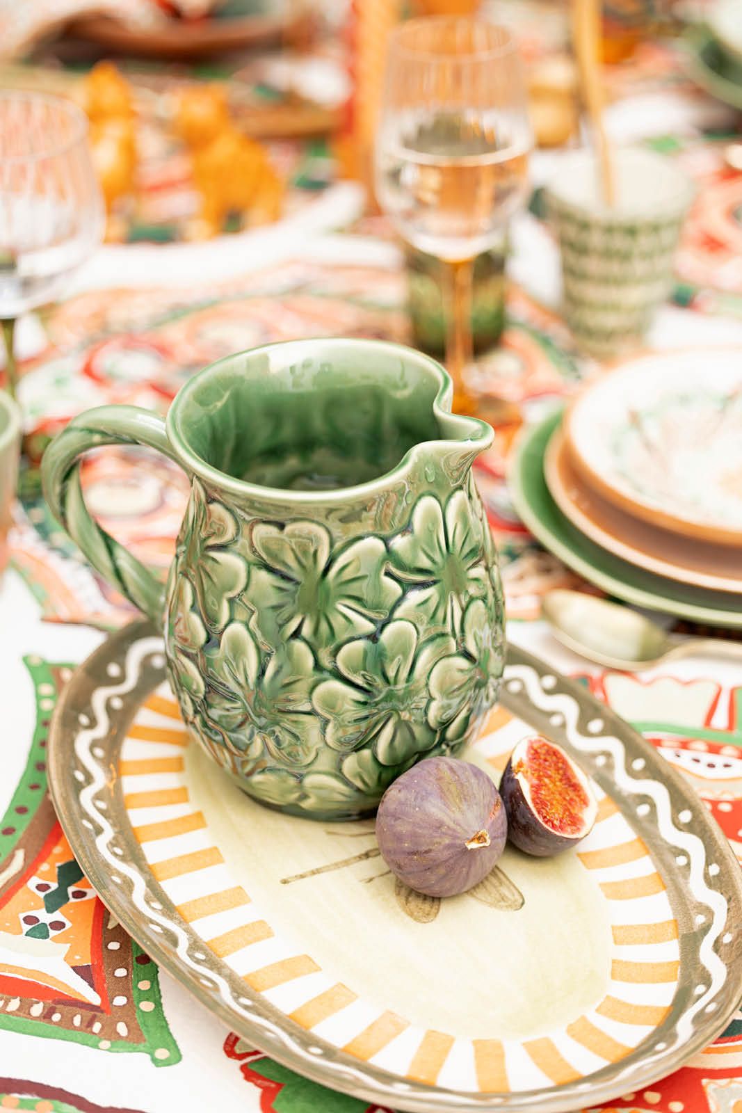 Lichtgroene serveerschaal dragonfly