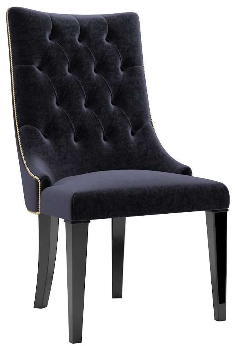 Luxury Baroque Dining Room Set Purple / Black / Gold - 1 Dining Room Table & 6 Dining Chairs - Dining Room Furniture in Baroque Style - Luxury Quality - Noble & Magnificent