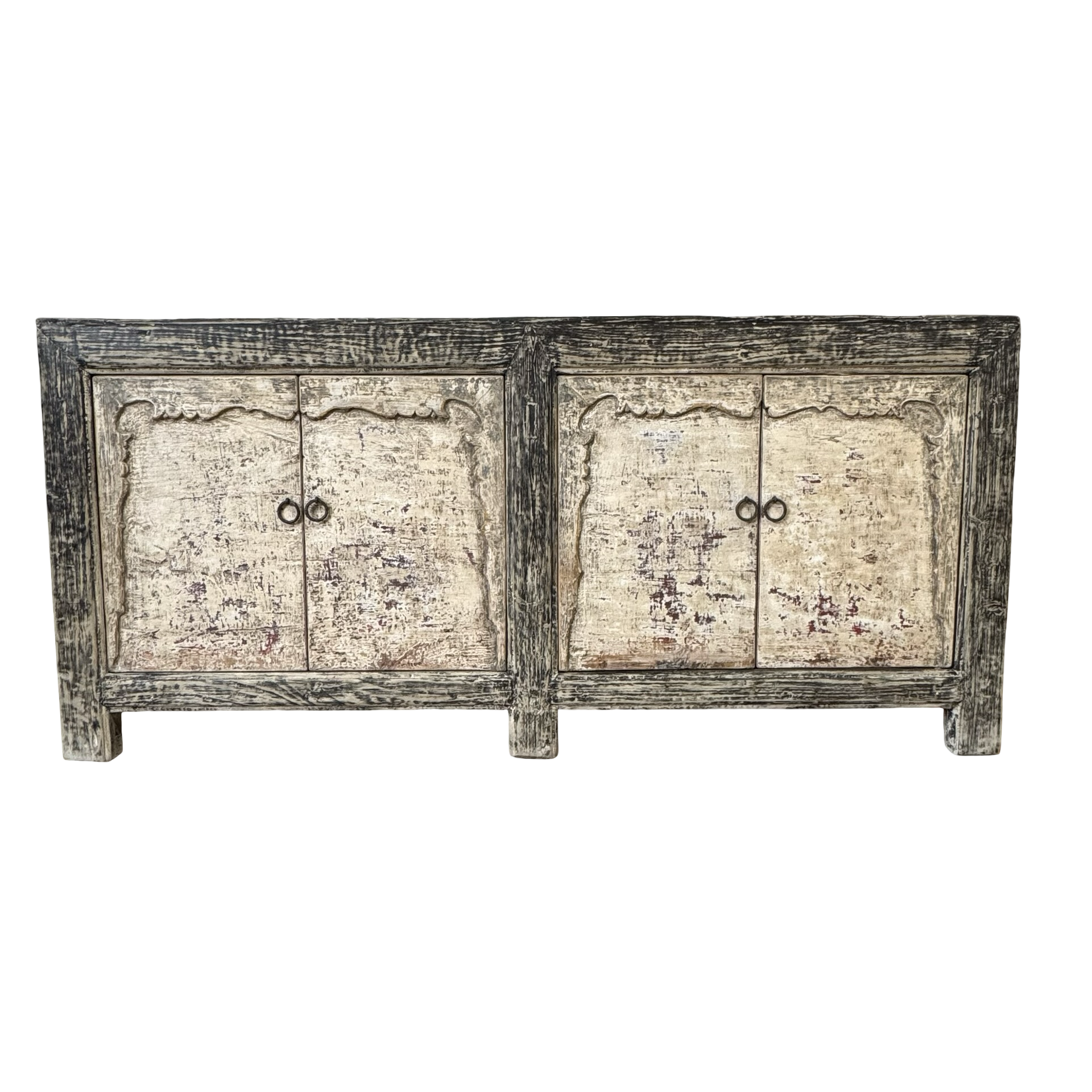 Dressoir 4 deurs Zwart wit finish uniek