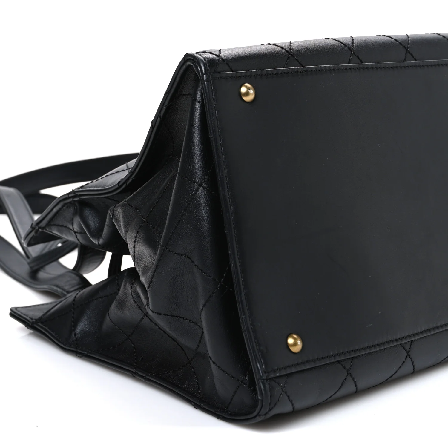 Lambskin Diamond Stitched Shoulder Bag Black - Top Club