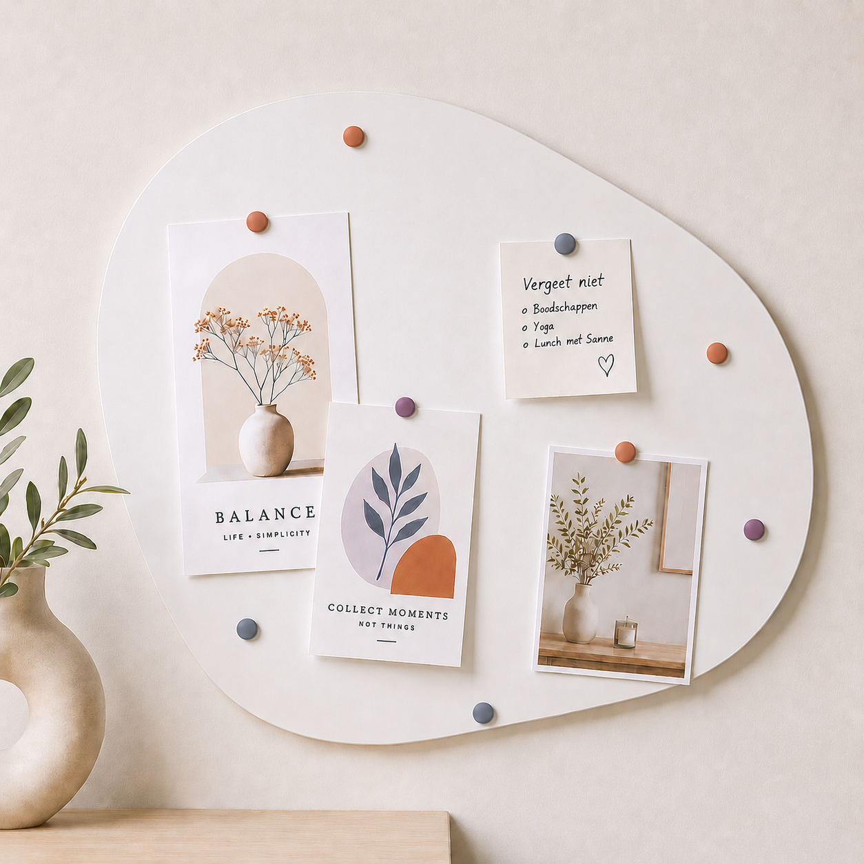 Magneet salmon/heather/grey	- set van 12