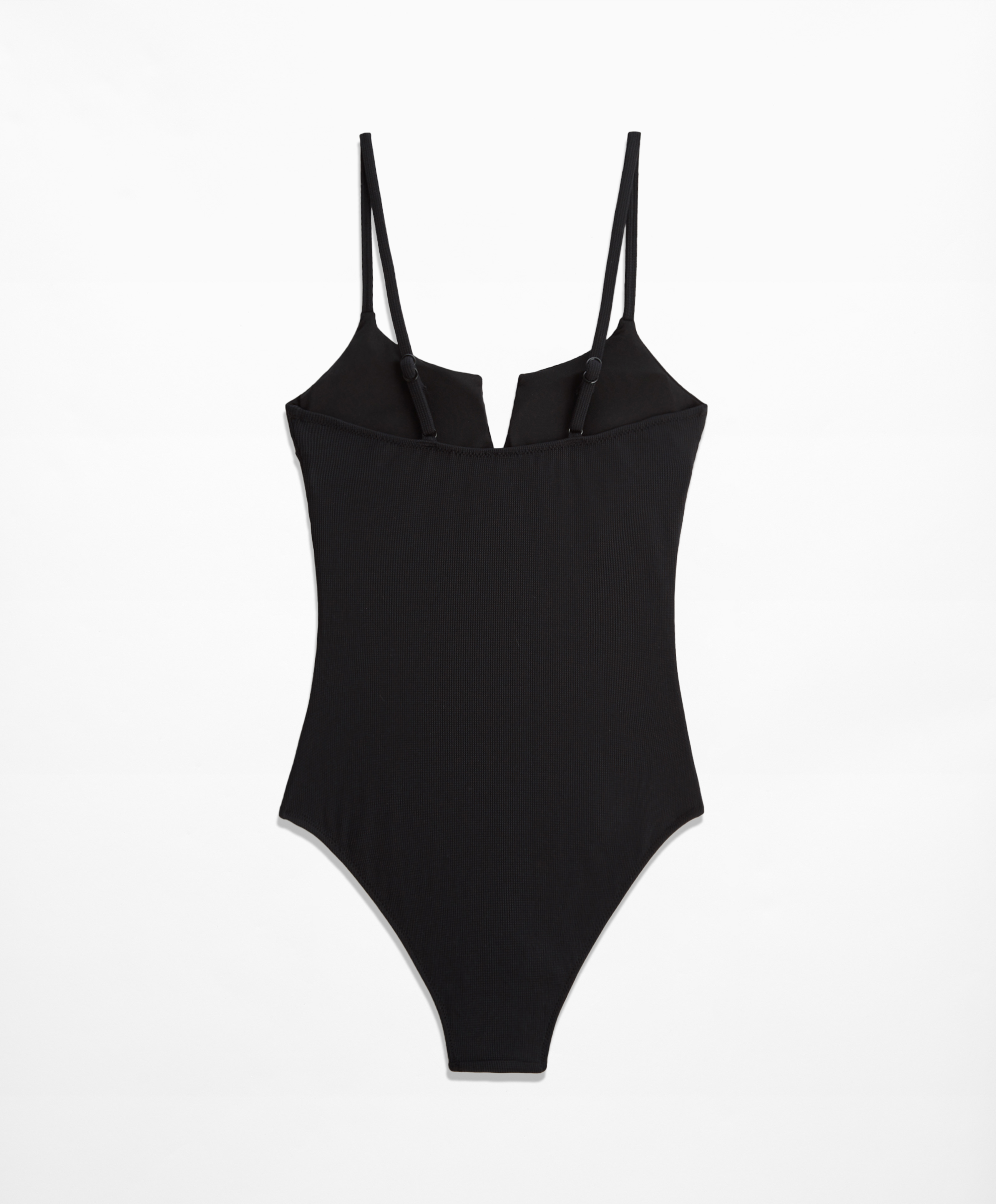 OYSHO Piqué V-neck swimsuit
