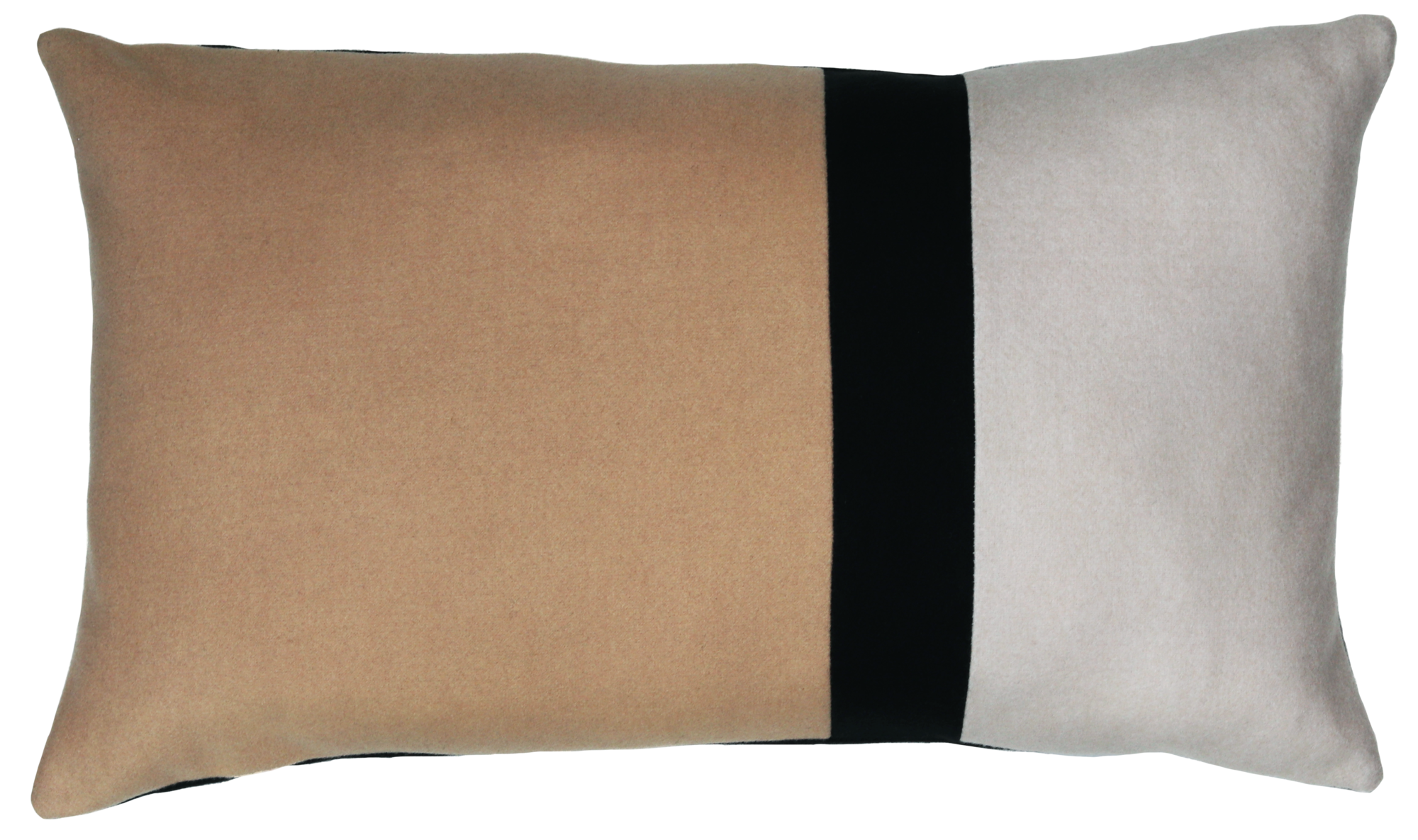 kussen c.blocking camel zwart zand