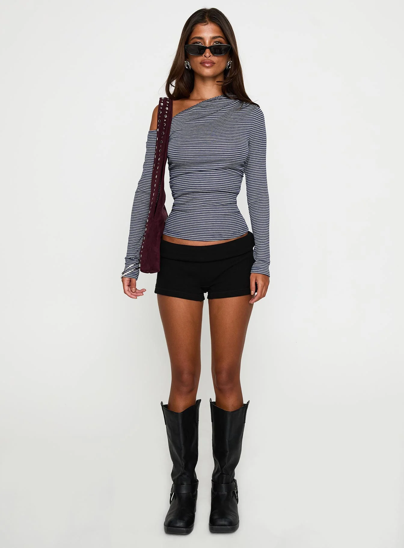 Beller Long Sleeve Top Navy Stripe
