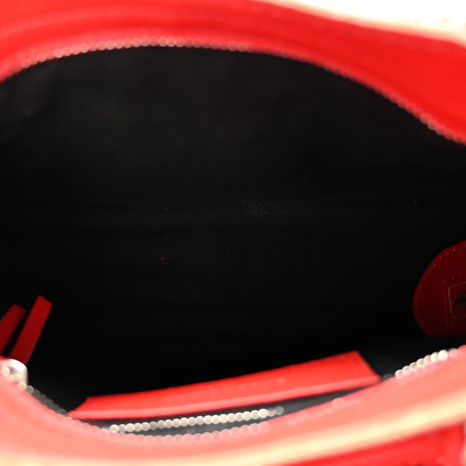 Supple Grained Calfskin Classic Silver Hardware Highlight Mini City Rouge Fraise - Top Club