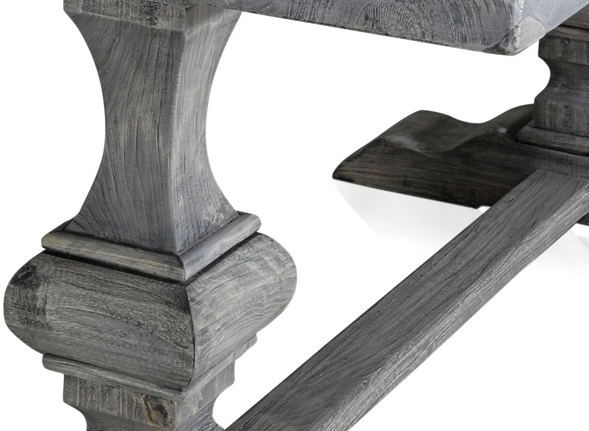 Country house style dining table gray 180 x 90 x H. 76 cm - Rectangular solid wood kitchen table made of high-quality untreated reclaimed wood - Dining room furniture - Country house style furniture