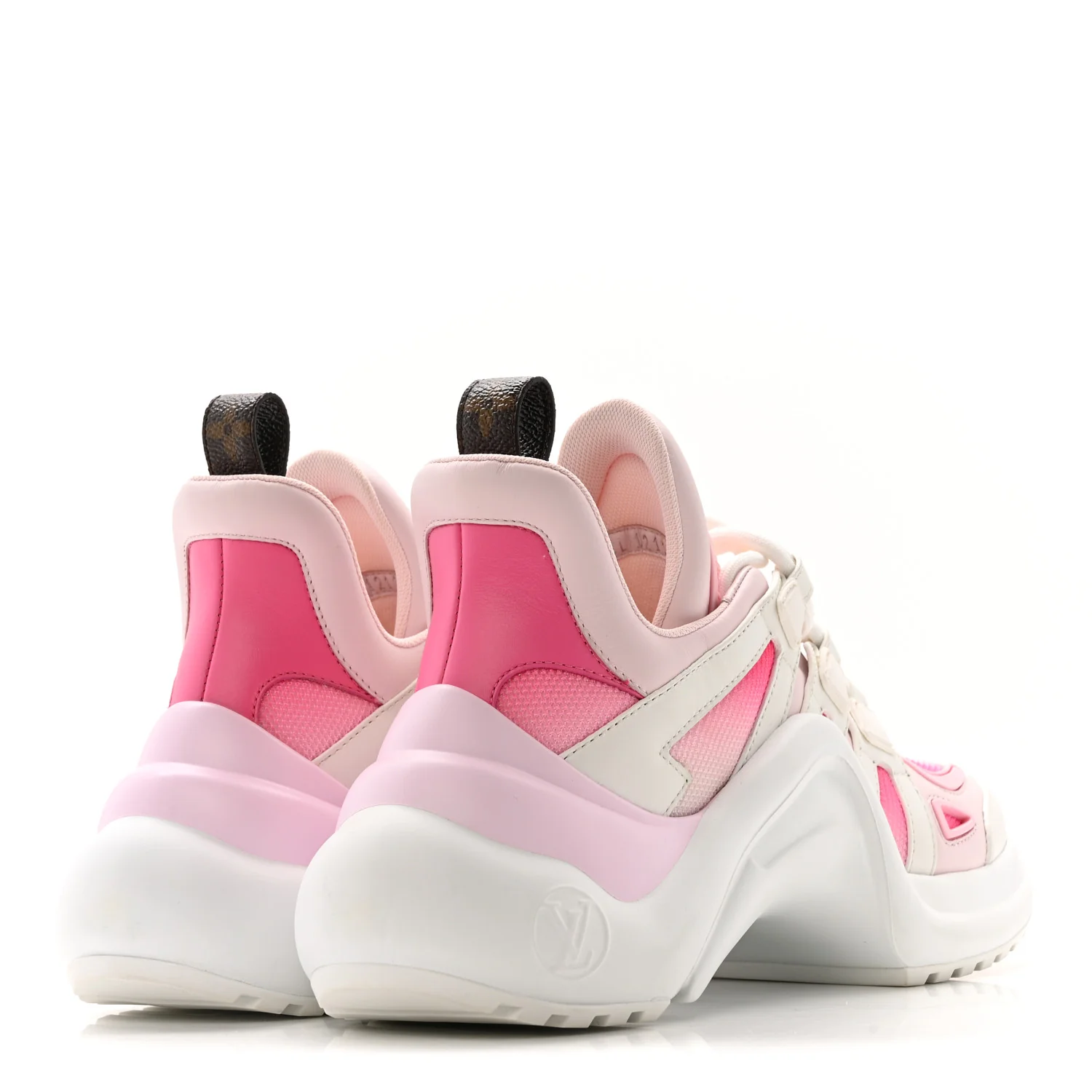 Calfskin Technical Nylon LV Archlight Sneakers 37 White Pink - Top Club