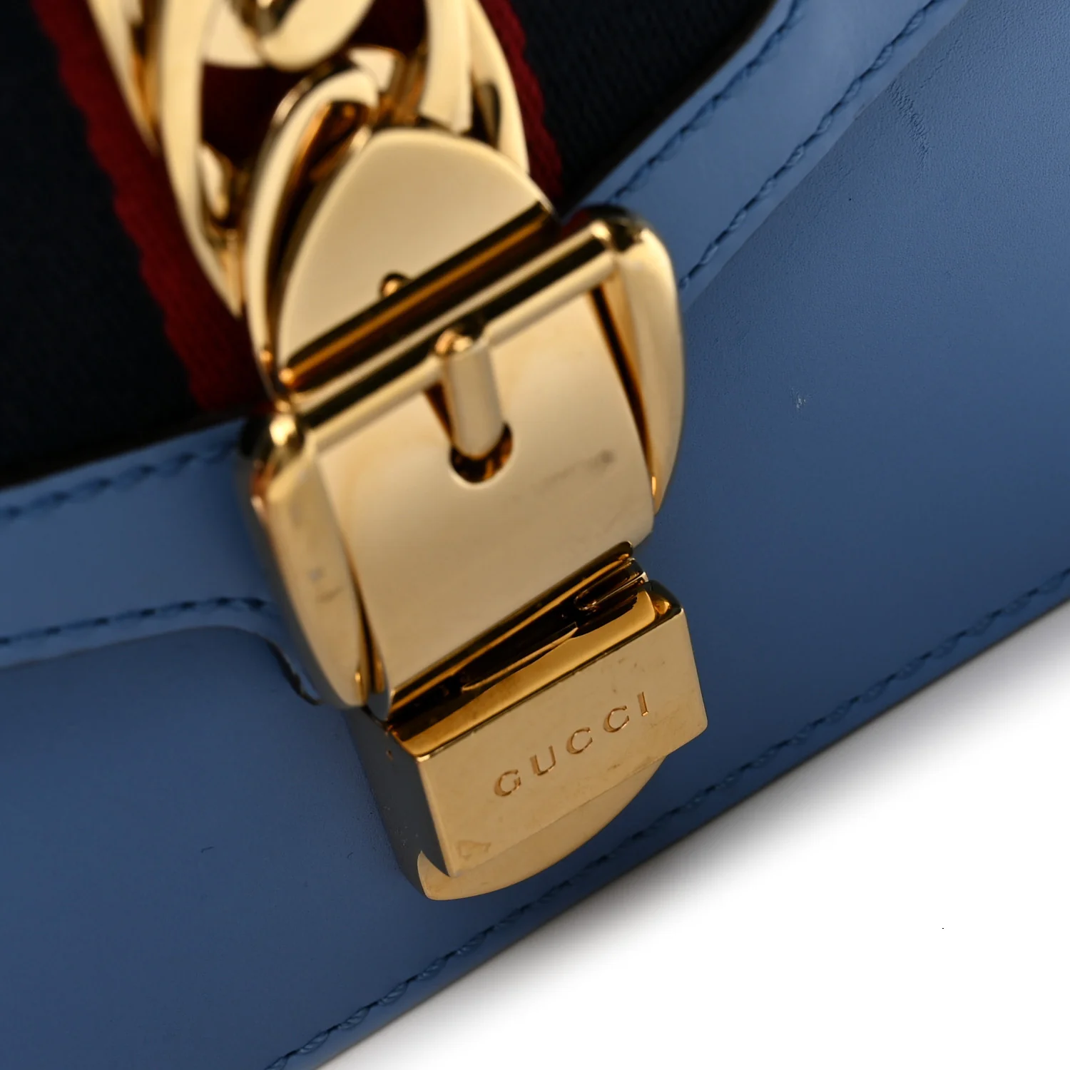Calfskin Mini Sylvie Chain Shoulder Bag Clear Sky Blue - Top Club
