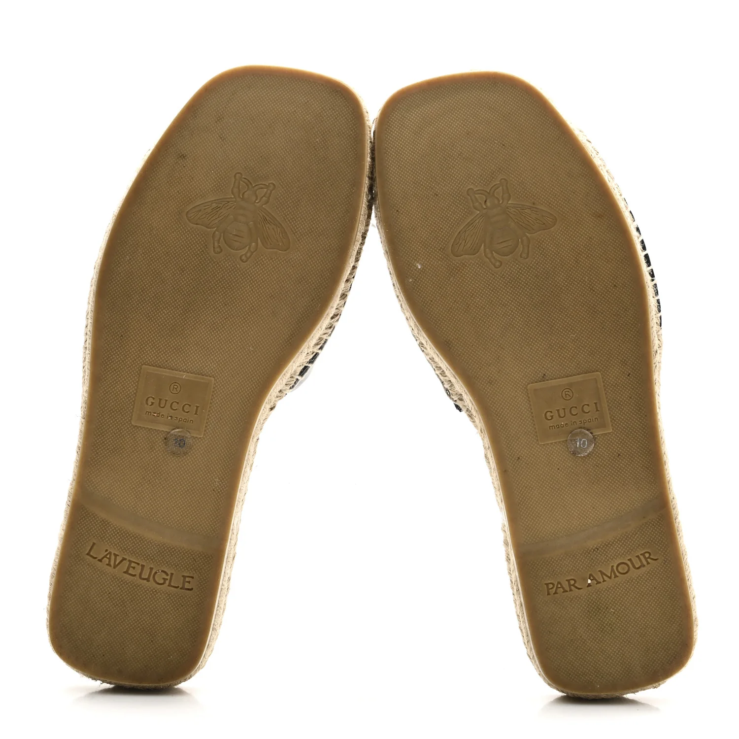 Cosmos Softy Calfskin Espadrille Mens Interlocking G Cut Out Slide Sandals 10 Black - Top Club