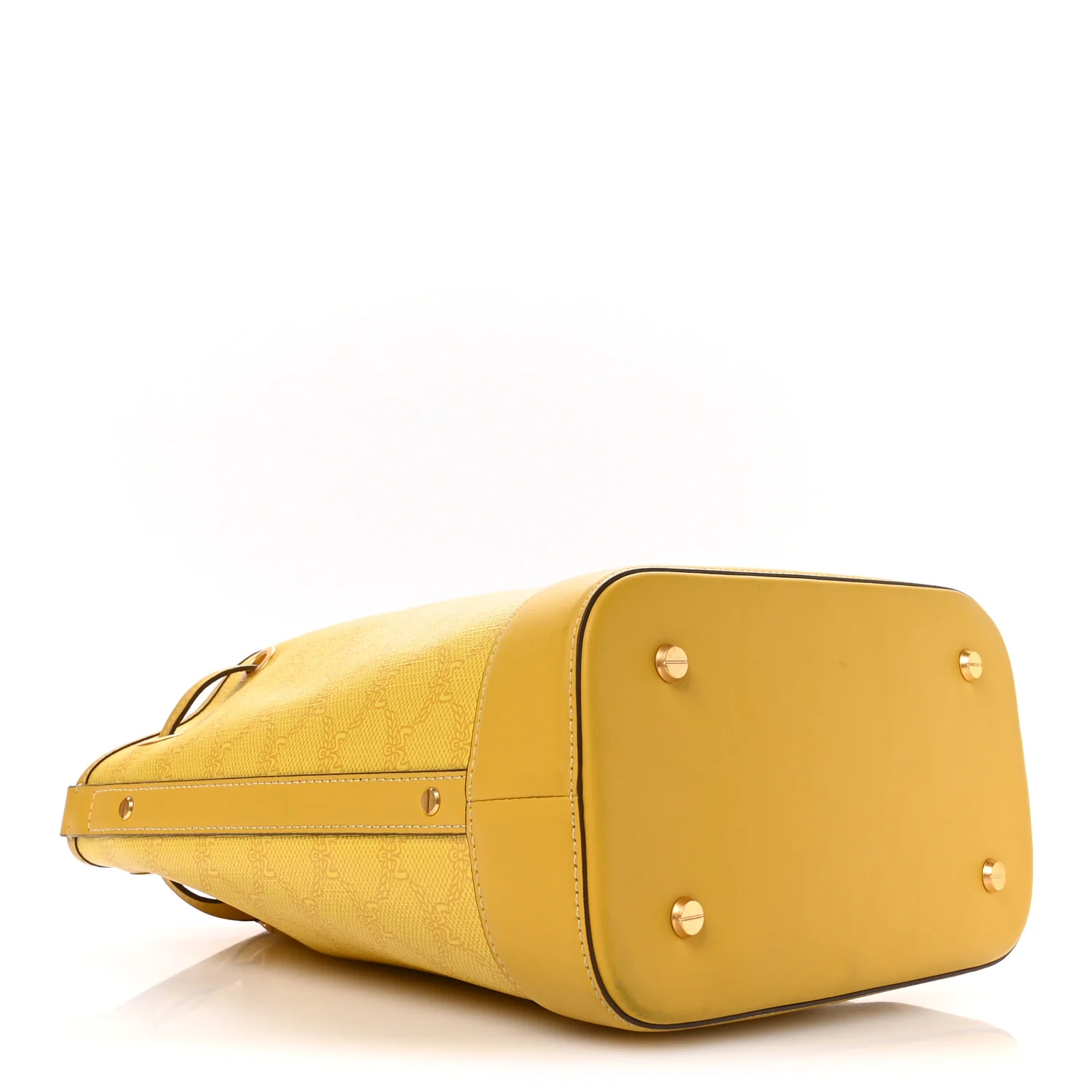 Lauretos Spanish Calfskin Medium Himmel Drawstring Bucket Bag Lemon Gold - Top Club