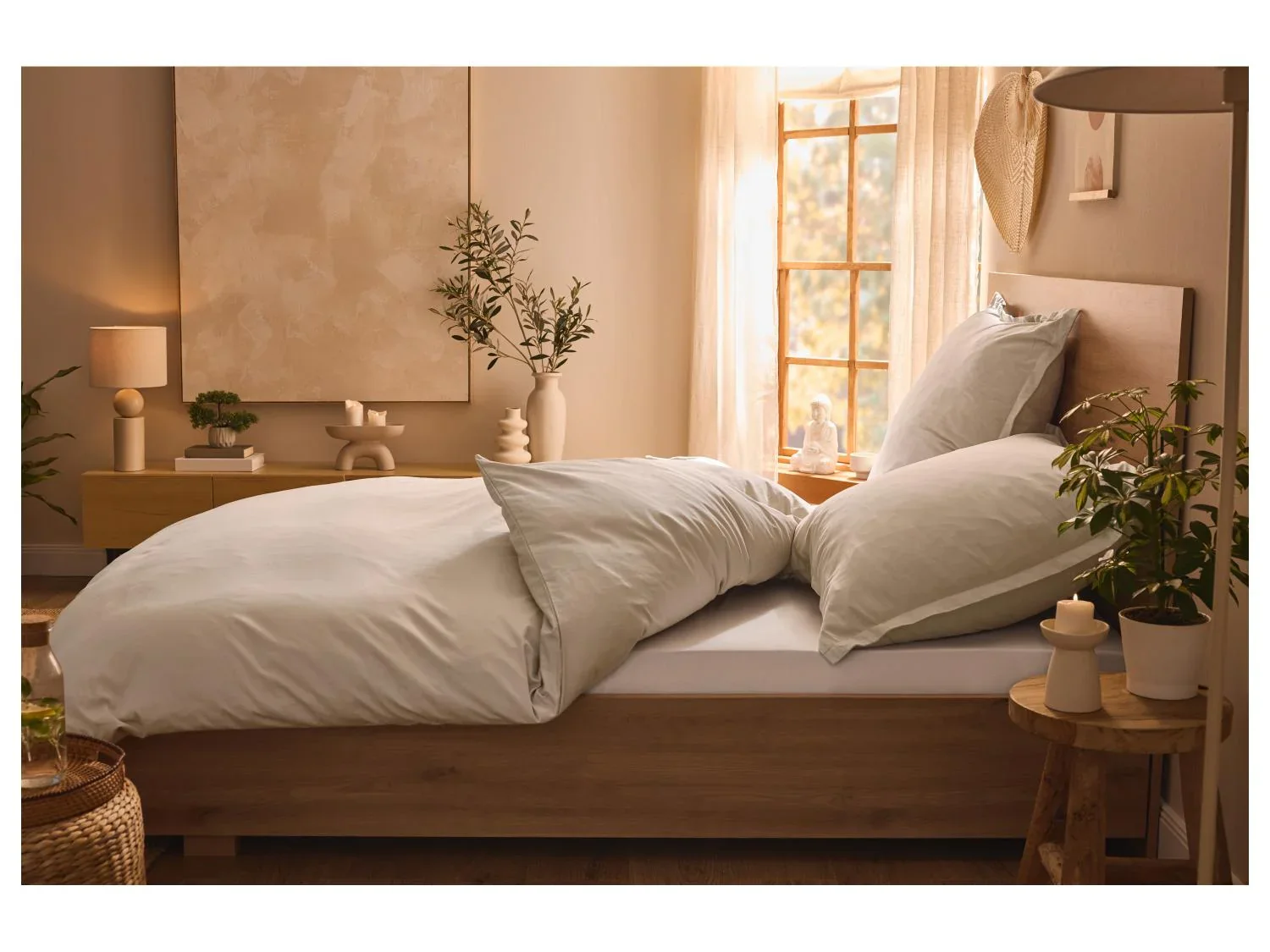 LIVARNO home Drap-housse en percale de coton, 180-200 x 200 cm