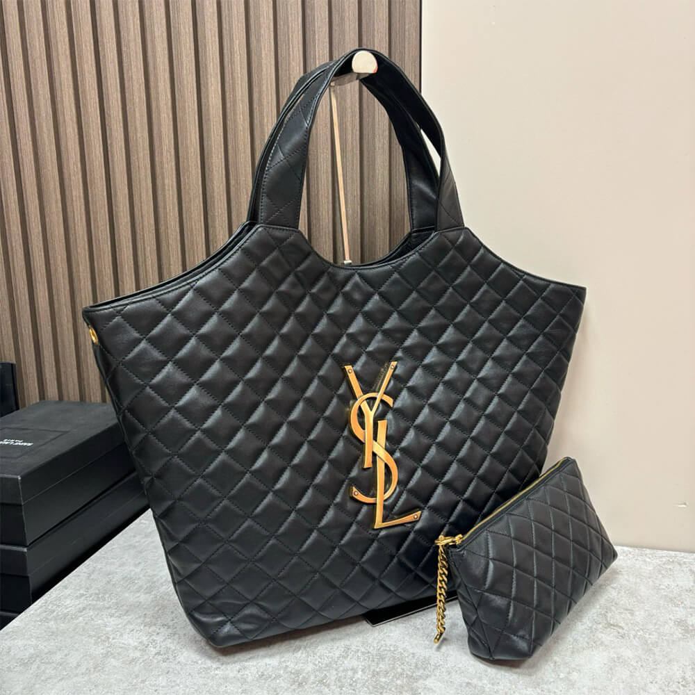 YSL ICARE MAXI SHOPPING BAG IN QUILTED LAMBSKIN(HIGH-END GRADE) - Top Club
