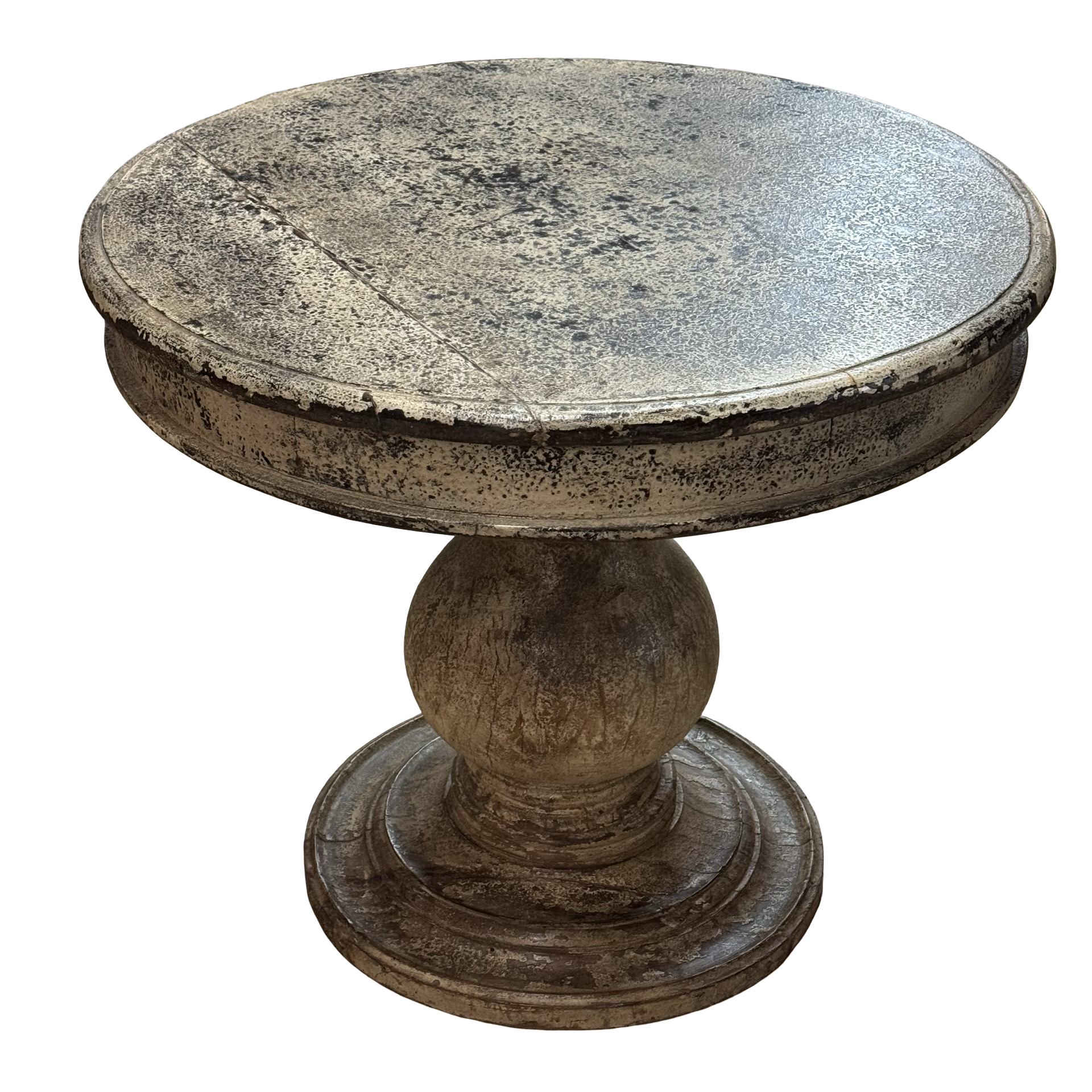 Eettafel rond uniek wit/zwart India