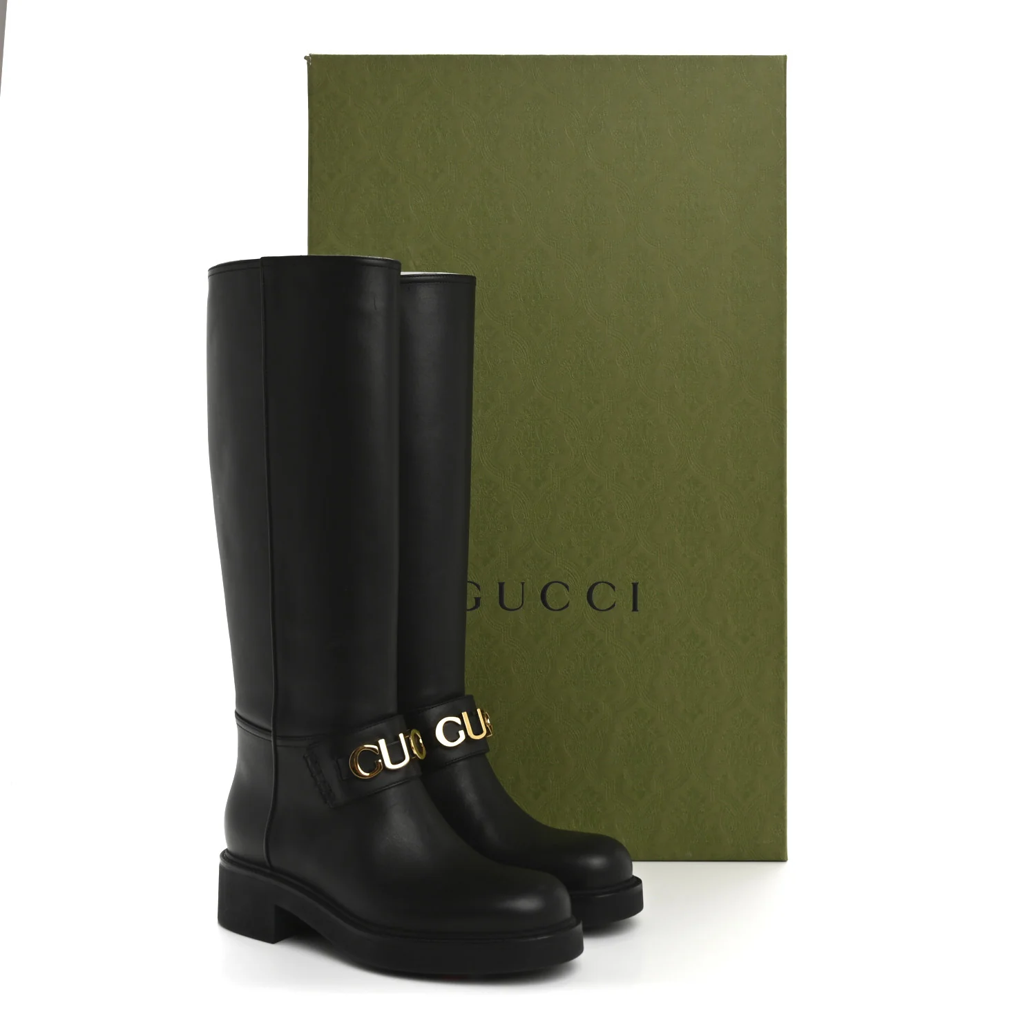 Calfskin Over The Knee Boots 37 Black - Top Club