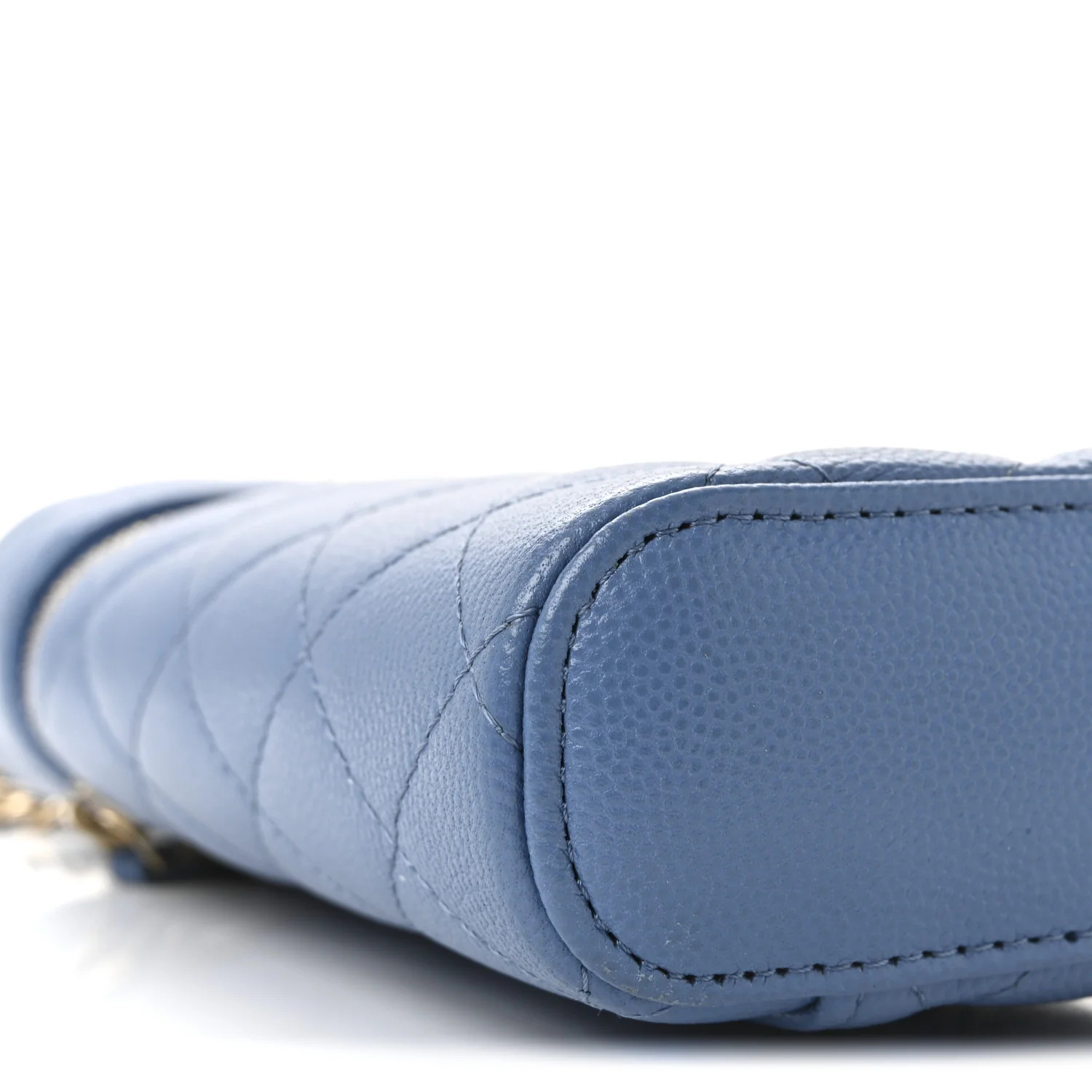 Caviar Quilted Phone Holder With Chain Blue - Top Club